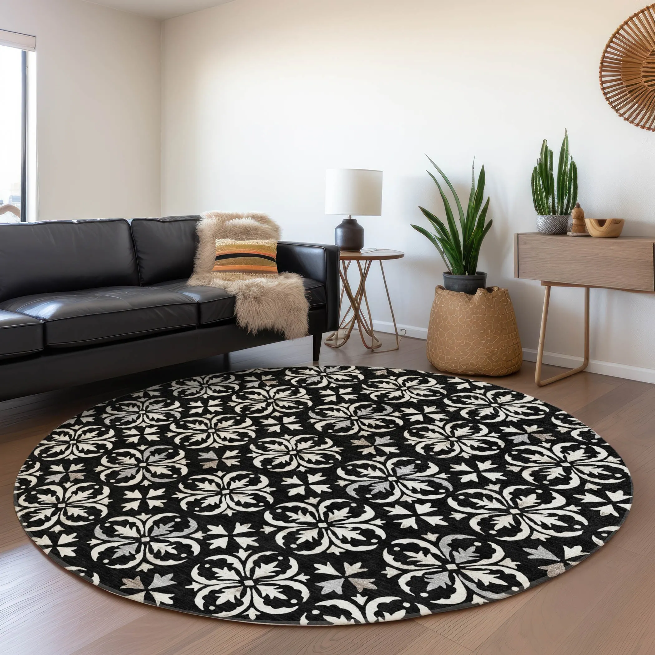 Premium Washable Super Soft Transitional Medallions Mayfield Rug