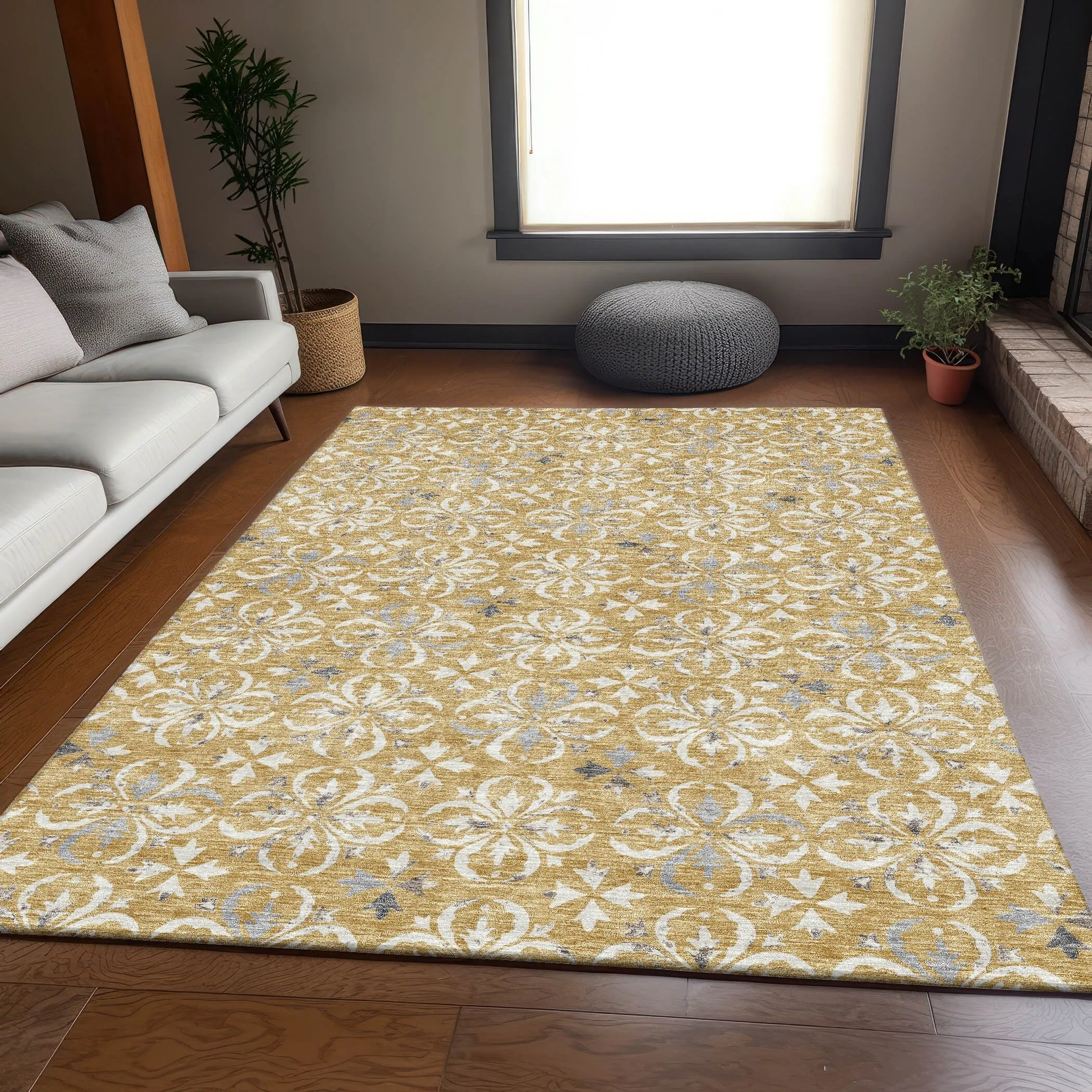 Premium Washable Super Soft Transitional Medallions Mayfield Rug