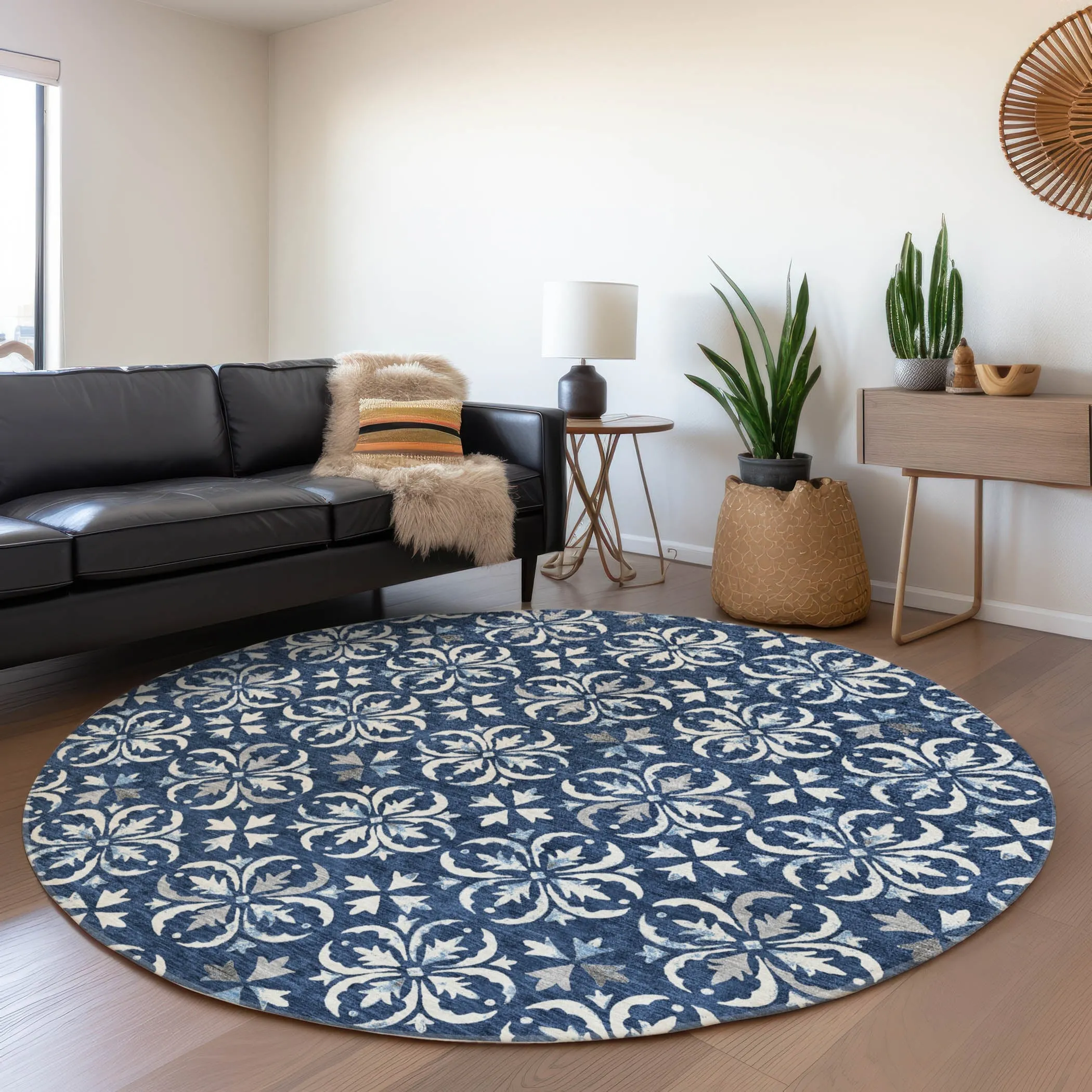 Premium Washable Super Soft Transitional Medallions Mayfield Rug