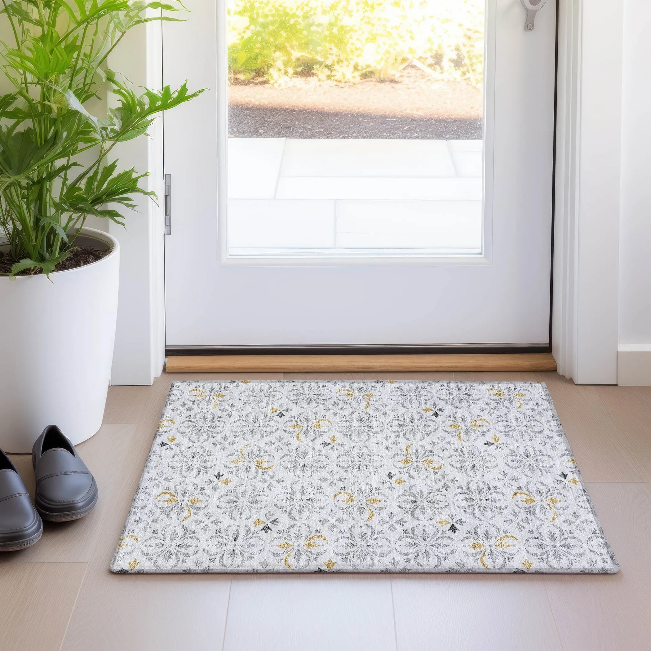 Premium Washable Super Soft Transitional Medallions Mayfield Rug