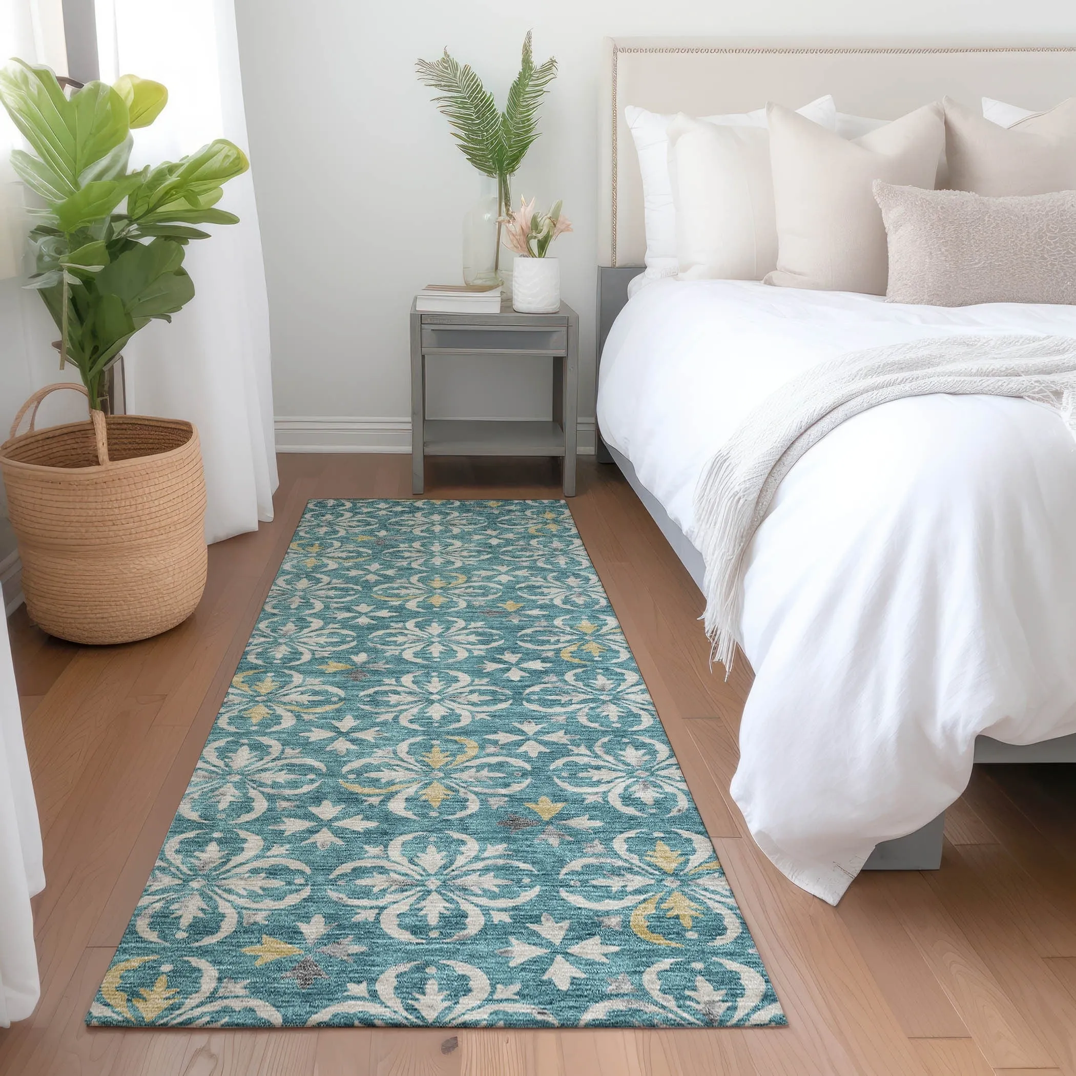 Premium Washable Super Soft Transitional Medallions Mayfield Rug