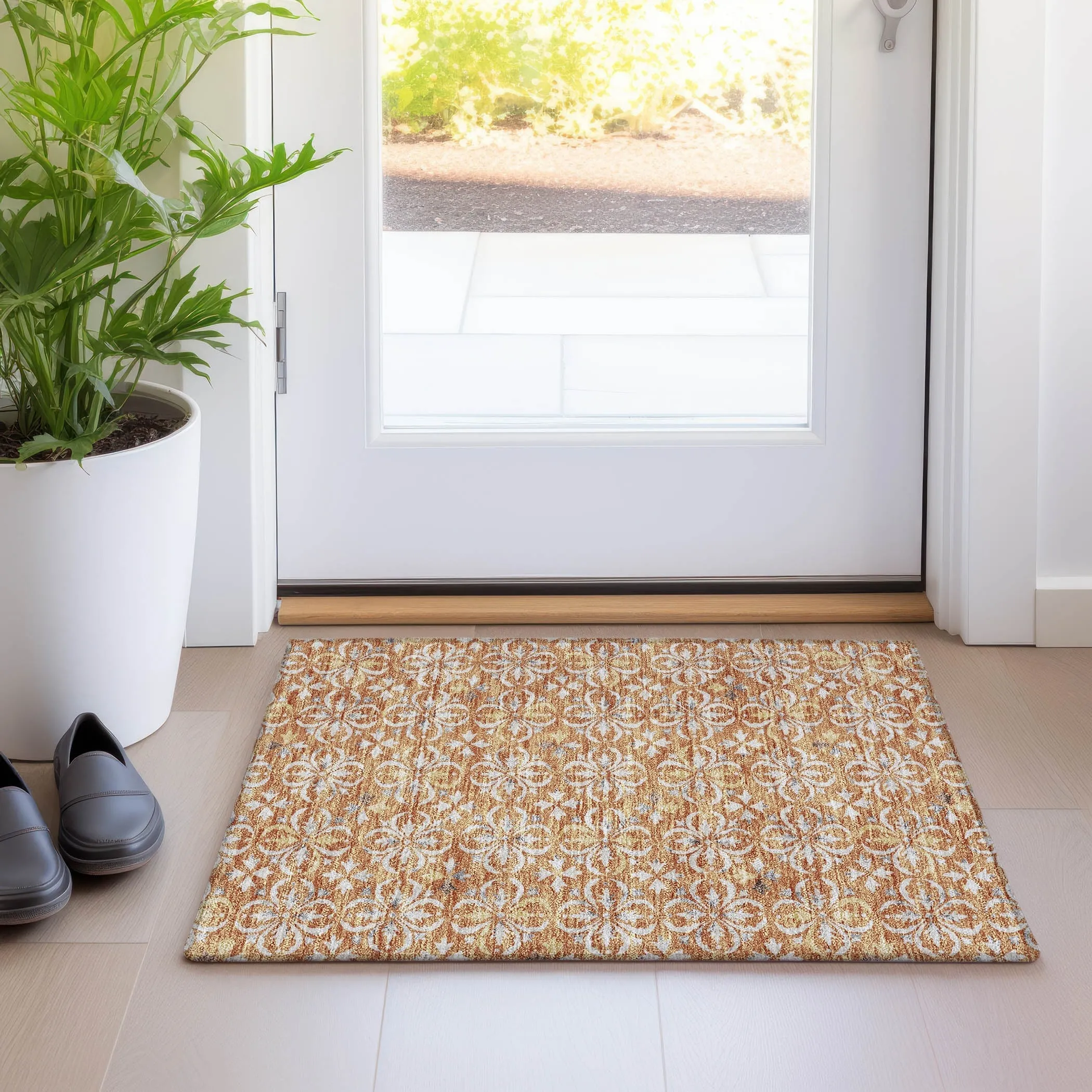 Premium Washable Super Soft Transitional Medallions Mayfield Rug