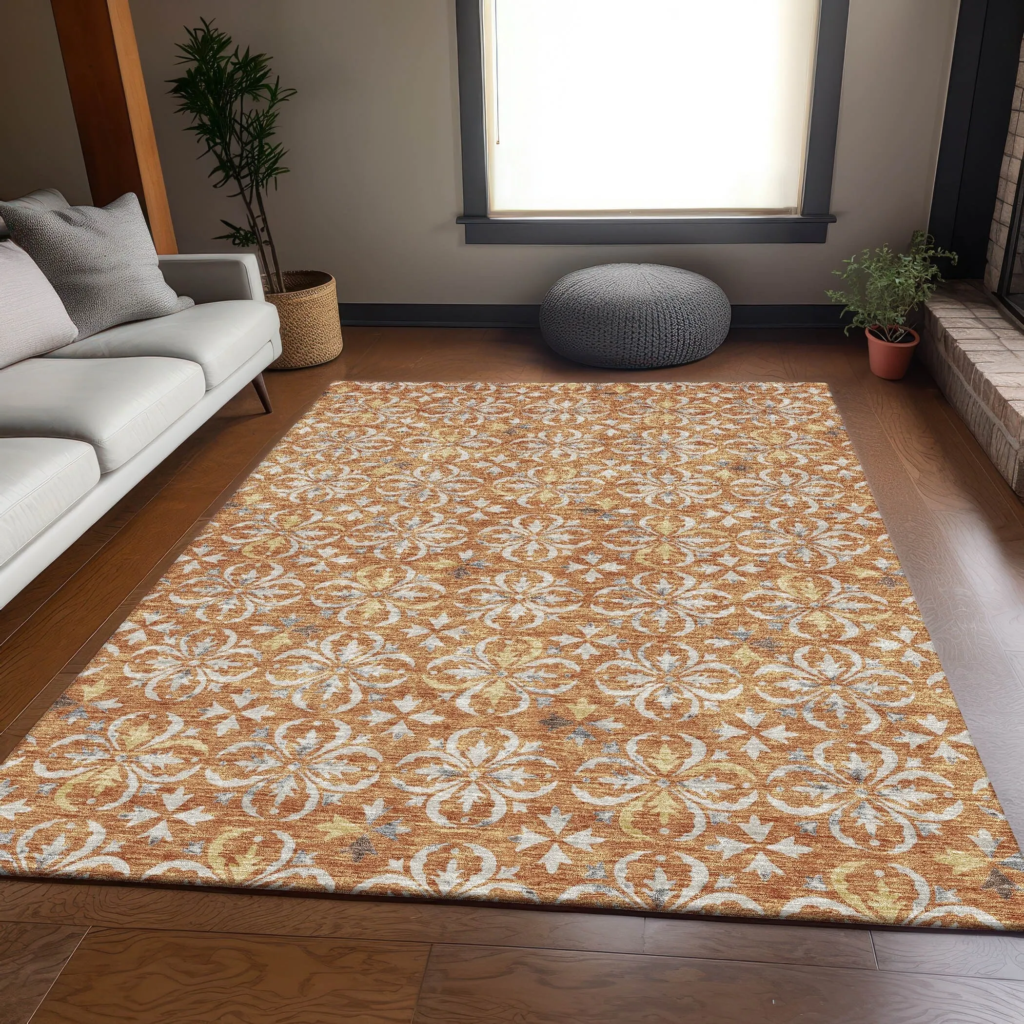 Premium Washable Super Soft Transitional Medallions Mayfield Rug