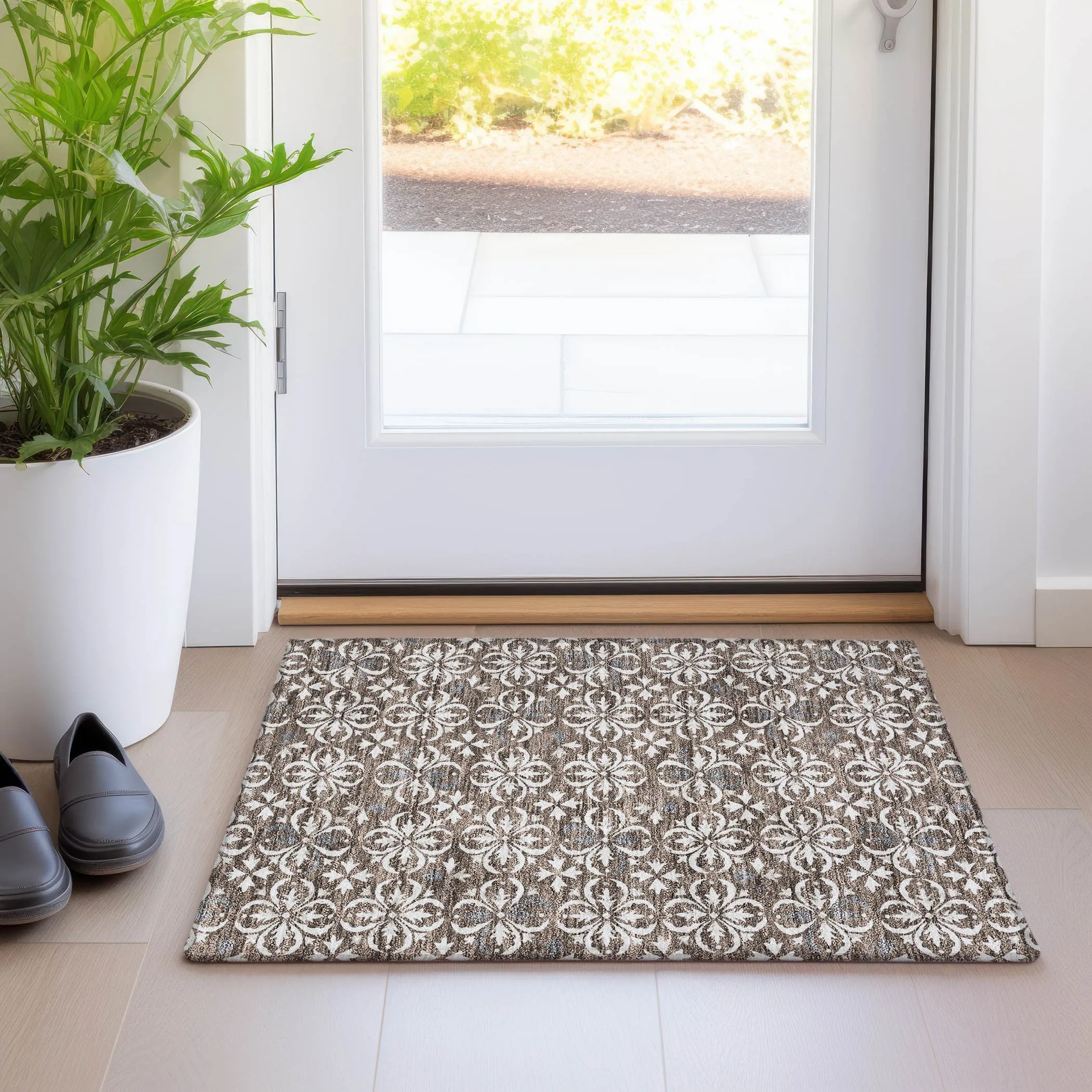 Premium Washable Super Soft Transitional Medallions Mayfield Rug