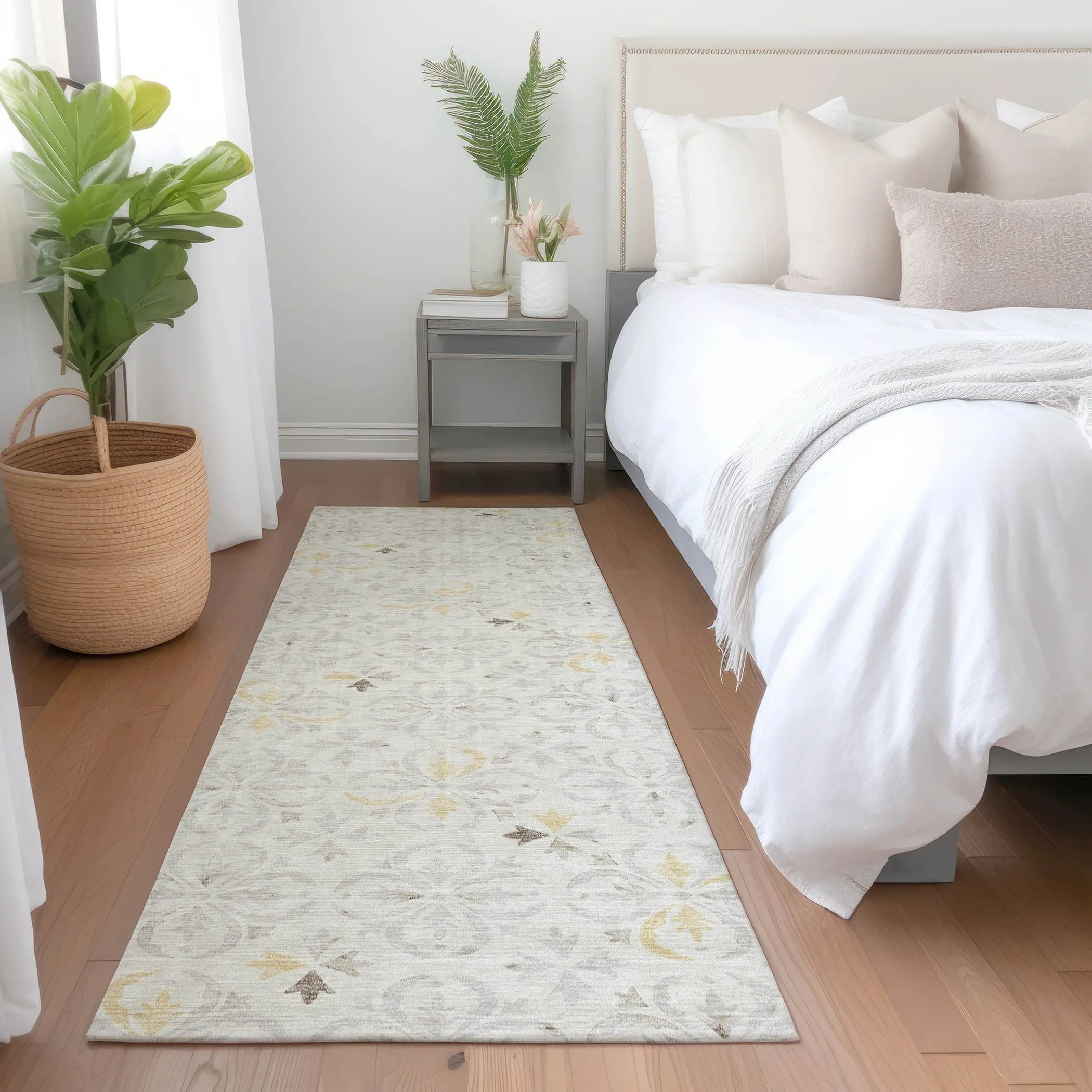 Premium Washable Super Soft Transitional Medallions Mayfield Rug