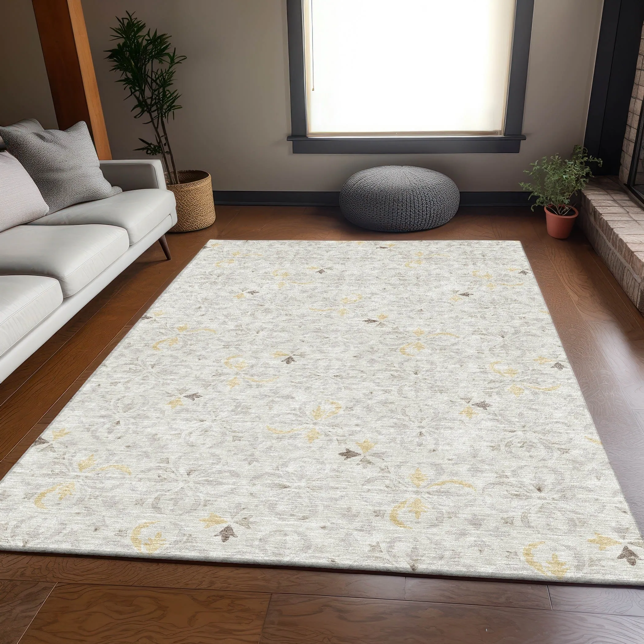 Premium Washable Super Soft Transitional Medallions Mayfield Rug