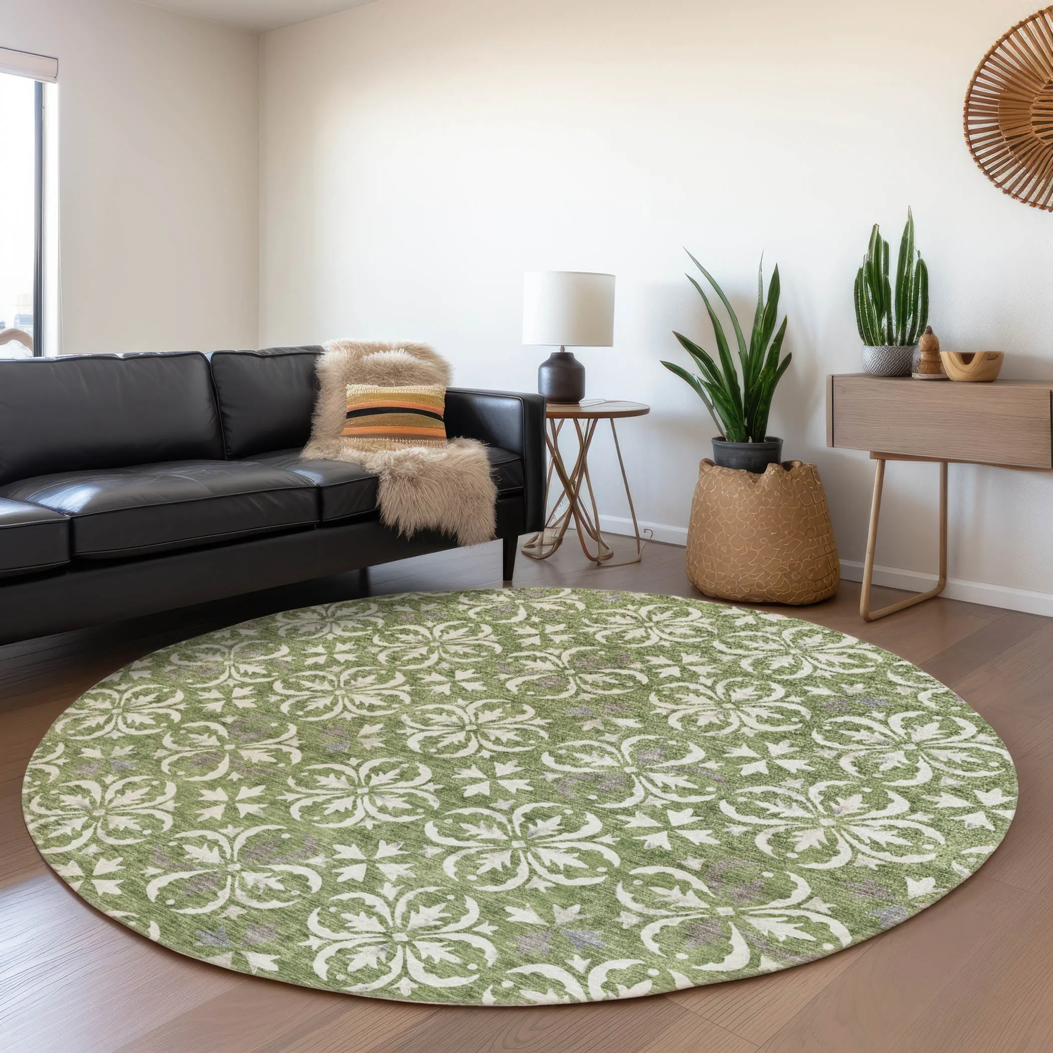 Premium Washable Super Soft Transitional Medallions Mayfield Rug