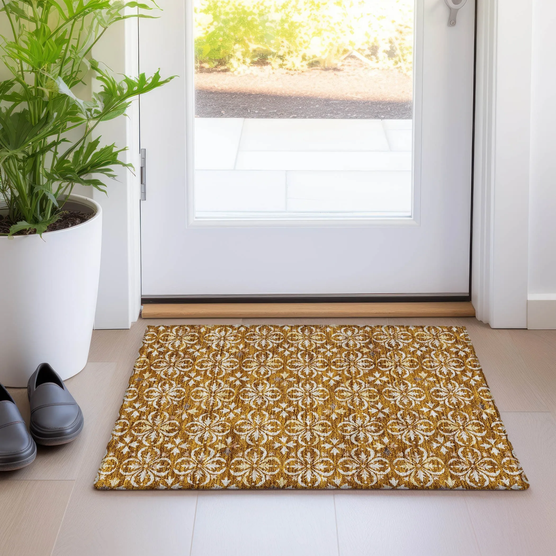 Premium Washable Super Soft Transitional Medallions Mayfield Rug
