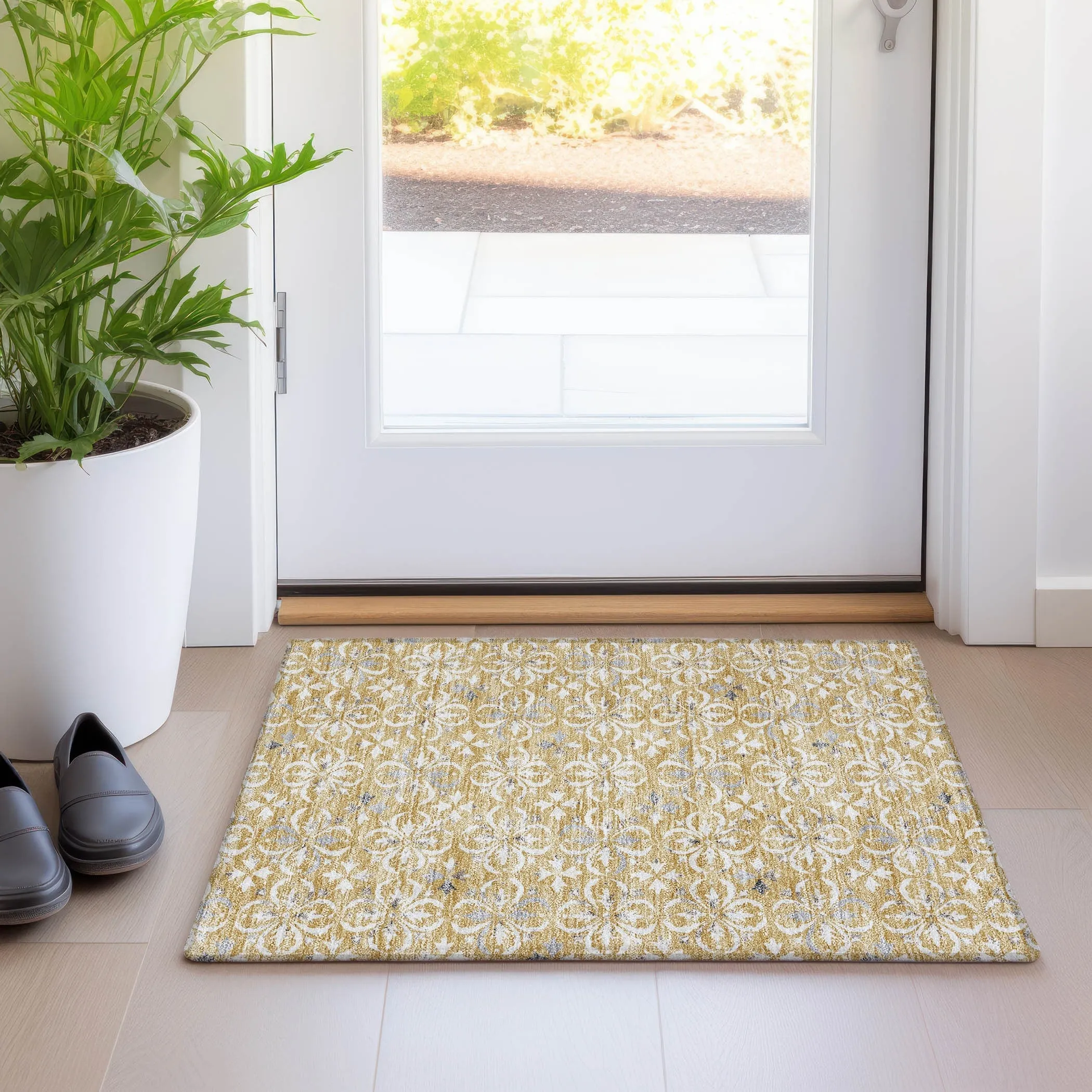 Premium Washable Super Soft Transitional Medallions Mayfield Rug