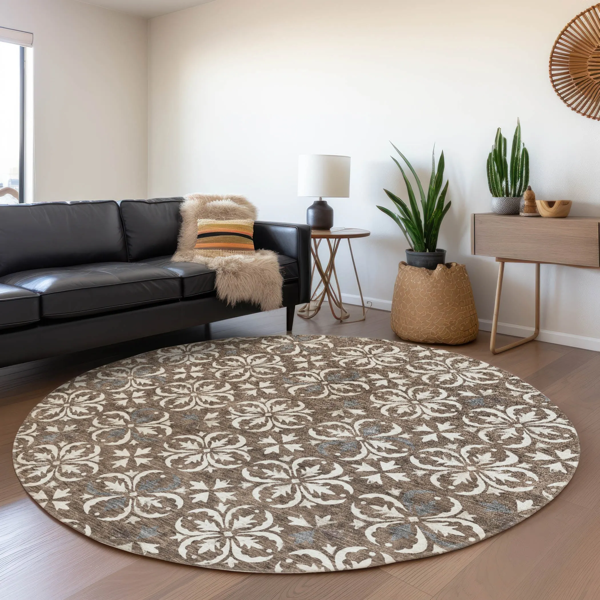 Premium Washable Super Soft Transitional Medallions Mayfield Rug