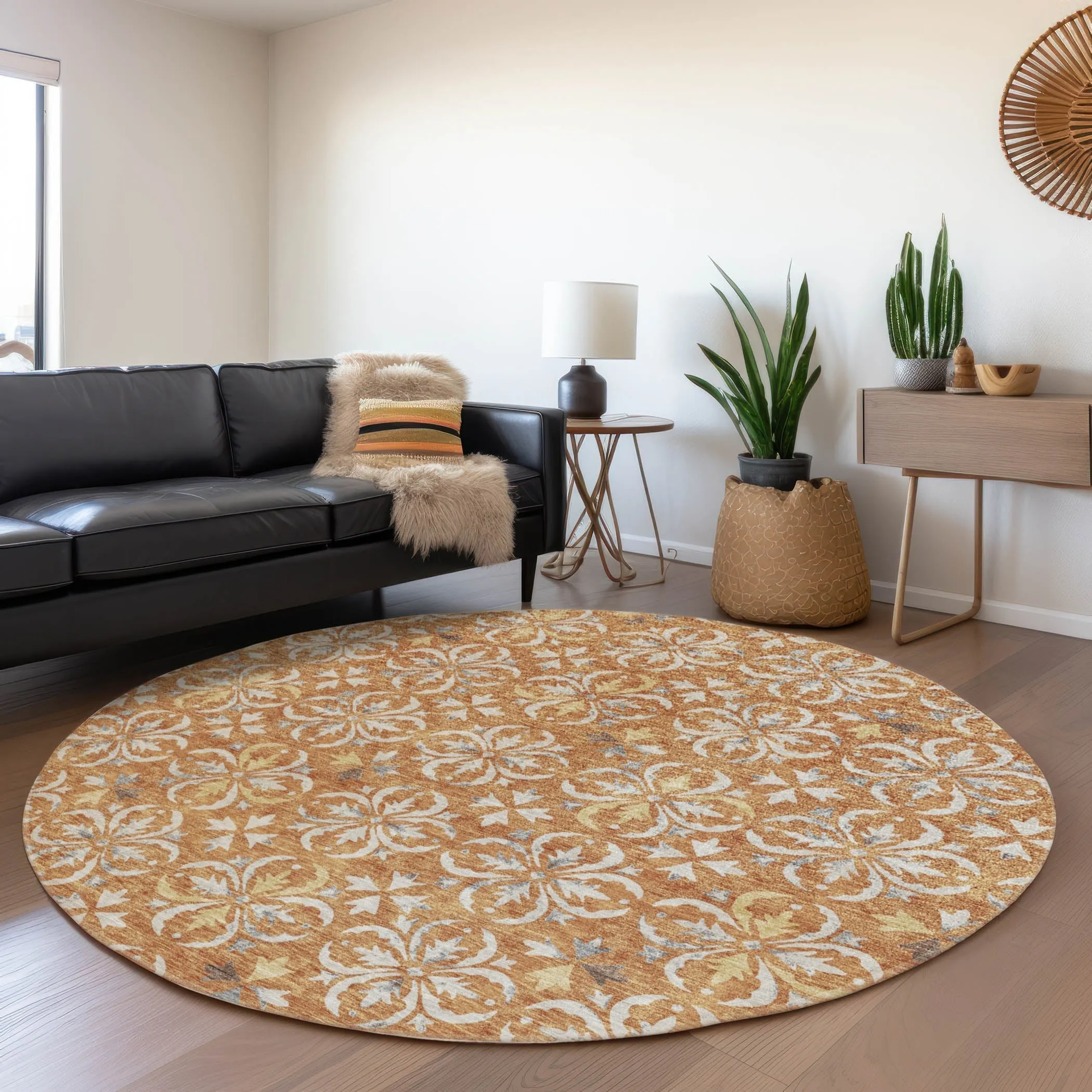 Premium Washable Super Soft Transitional Medallions Mayfield Rug