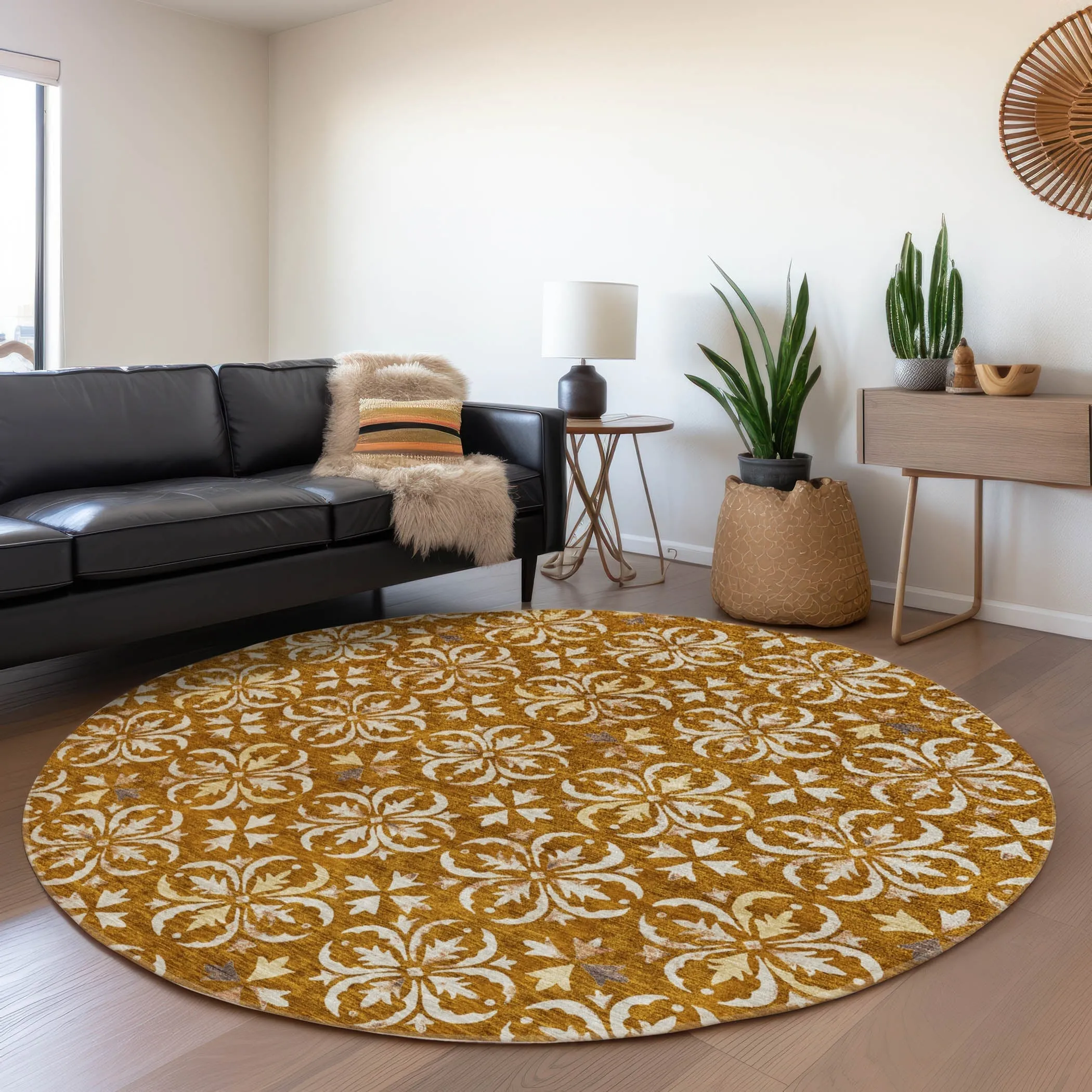 Premium Washable Super Soft Transitional Medallions Mayfield Rug