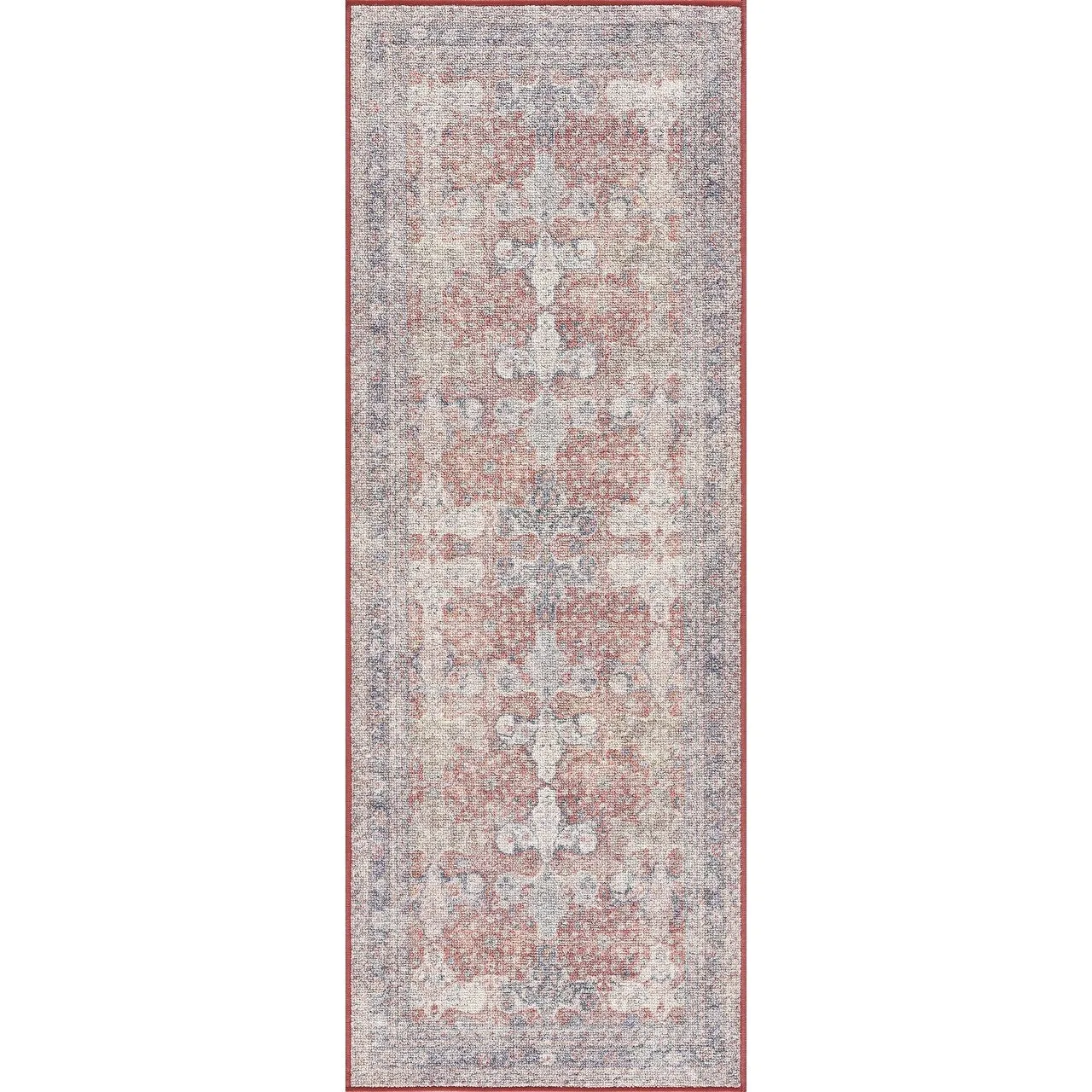 Reseca Oriental Traditional Vintage Distressed Machine Washable Area Rug