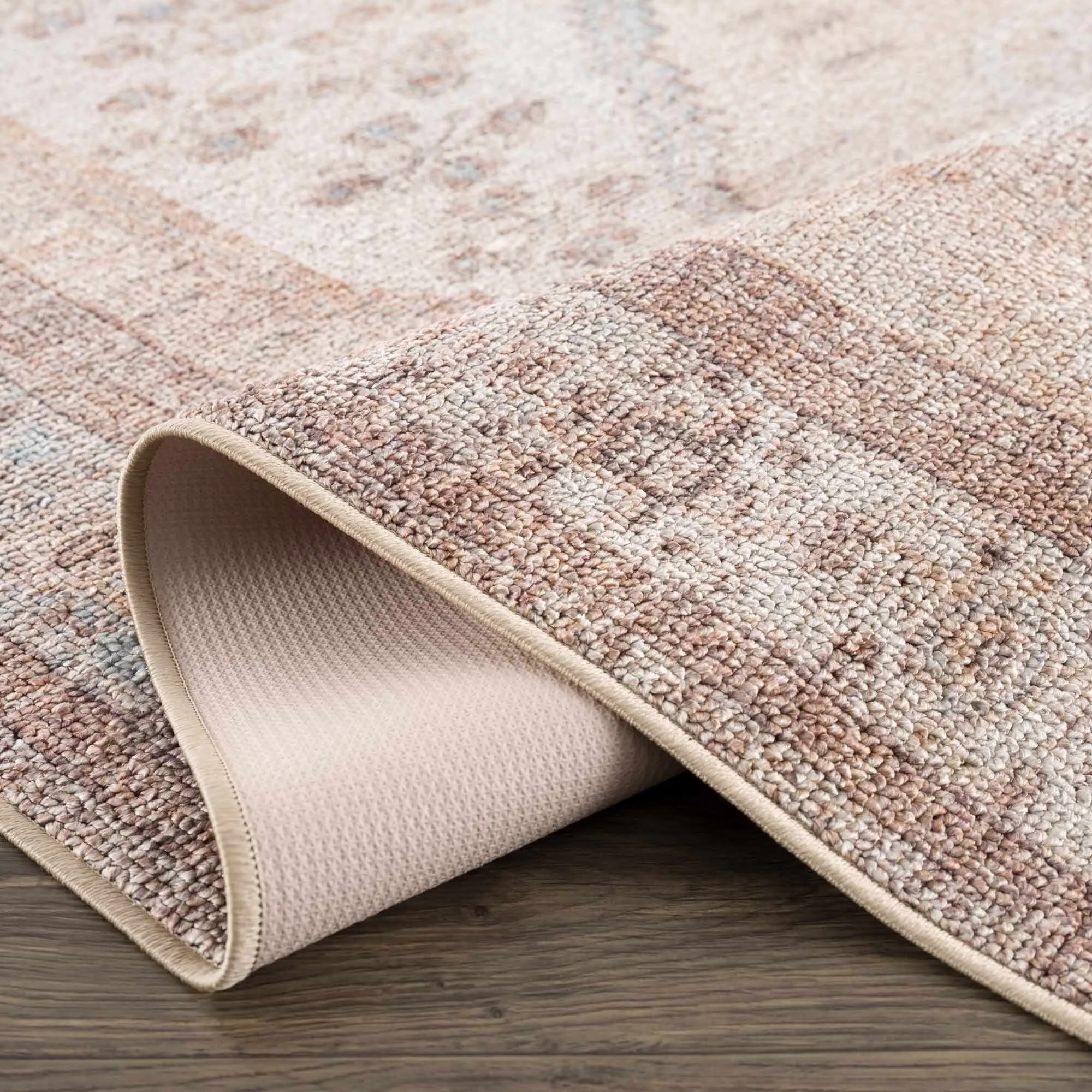 Reseca Oriental Traditional Vintage Distressed Machine Washable Area Rug