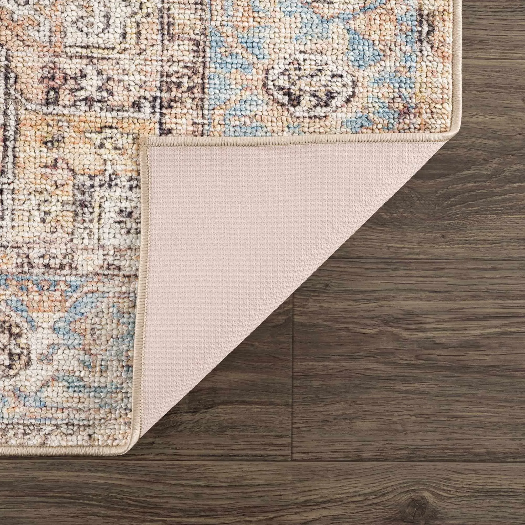 Reseca Oriental Traditional Vintage Distressed Machine Washable Area Rug
