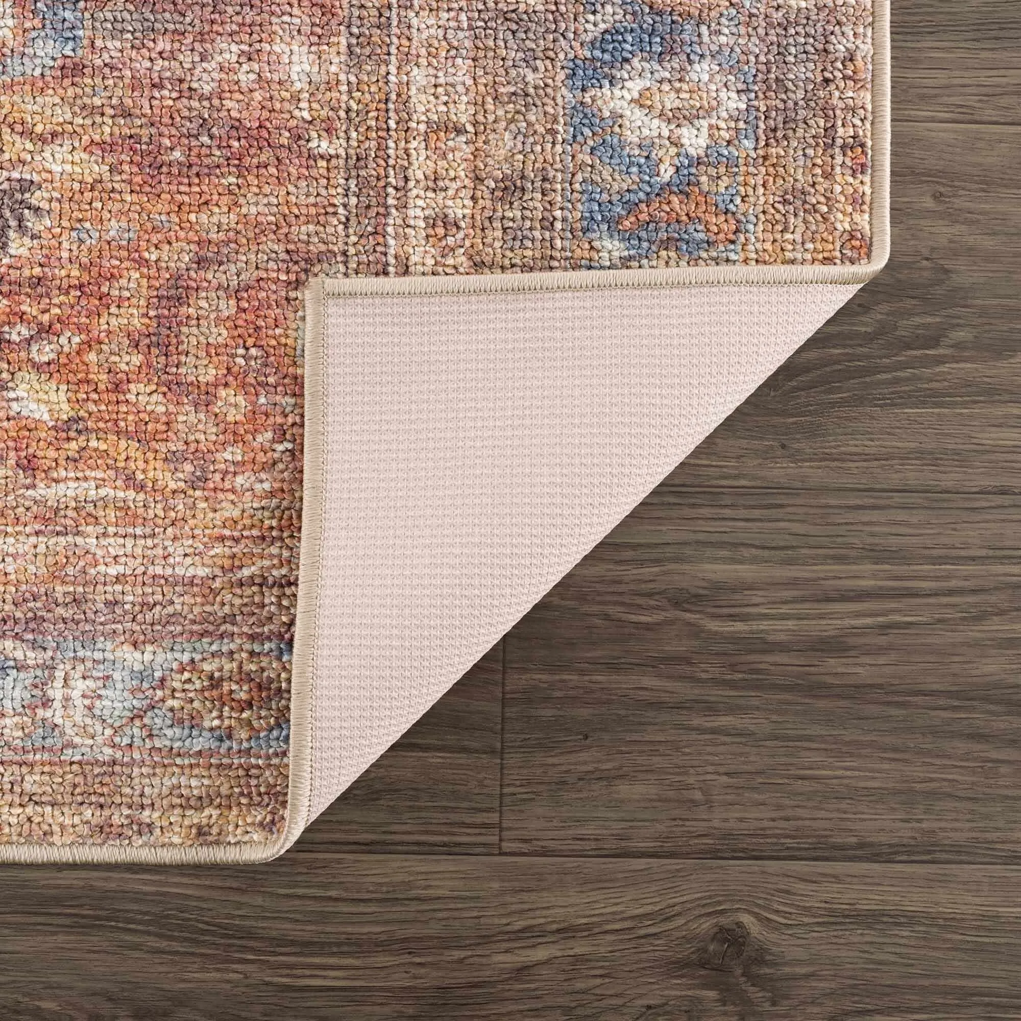 Reseca Oriental Traditional Vintage Distressed Machine Washable Area Rug