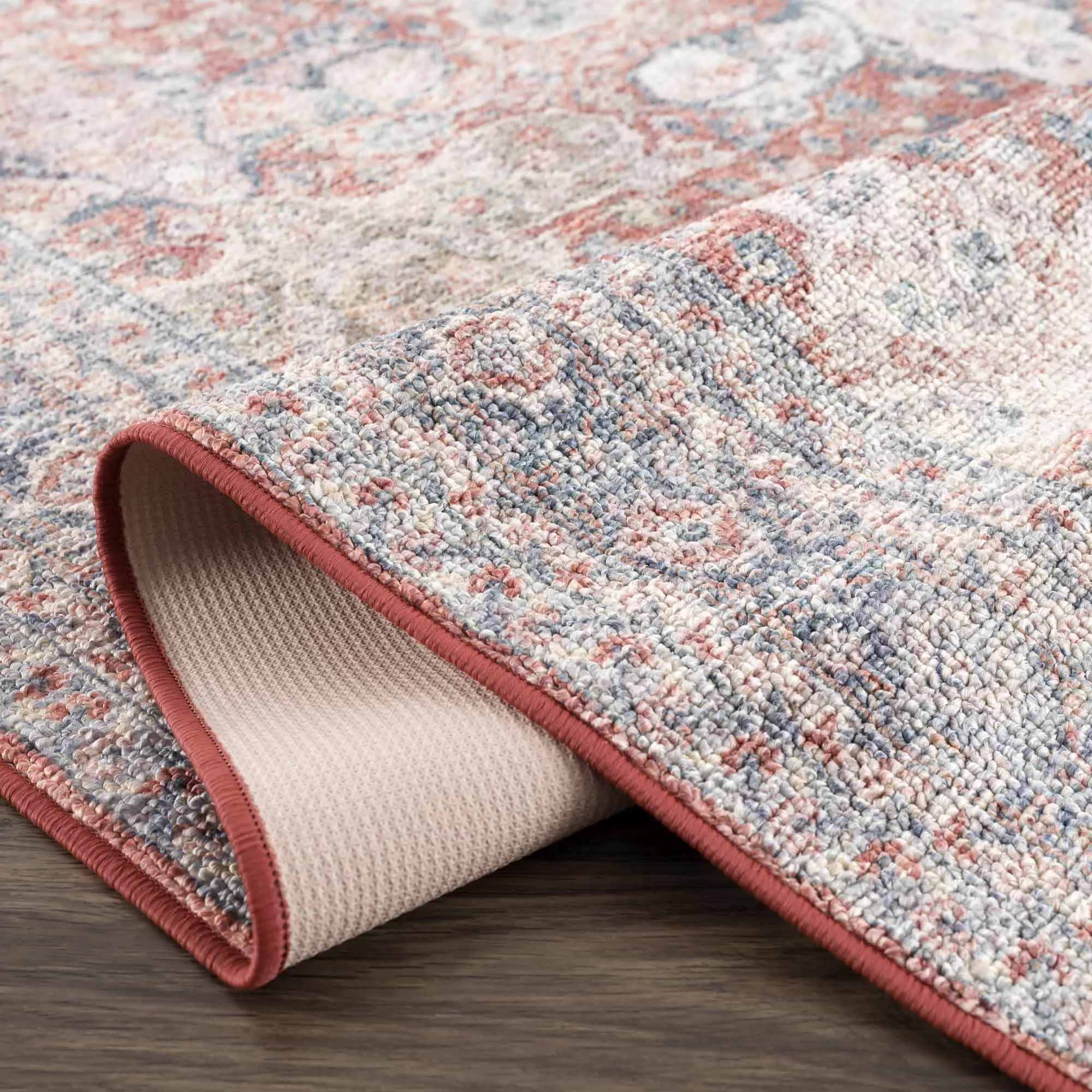 Reseca Oriental Traditional Vintage Distressed Machine Washable Area Rug