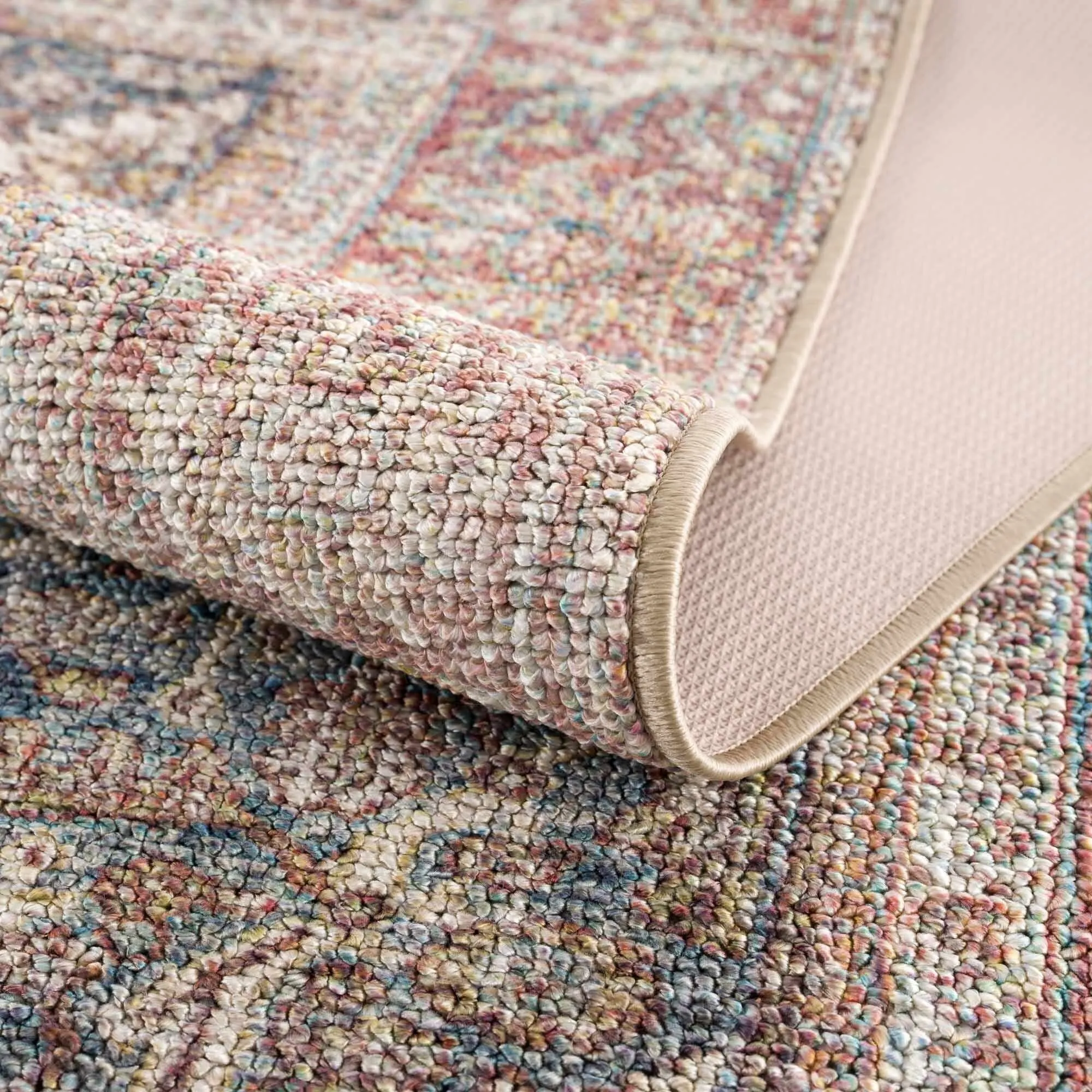 Reseca Oriental Traditional Vintage Distressed Machine Washable Area Rug