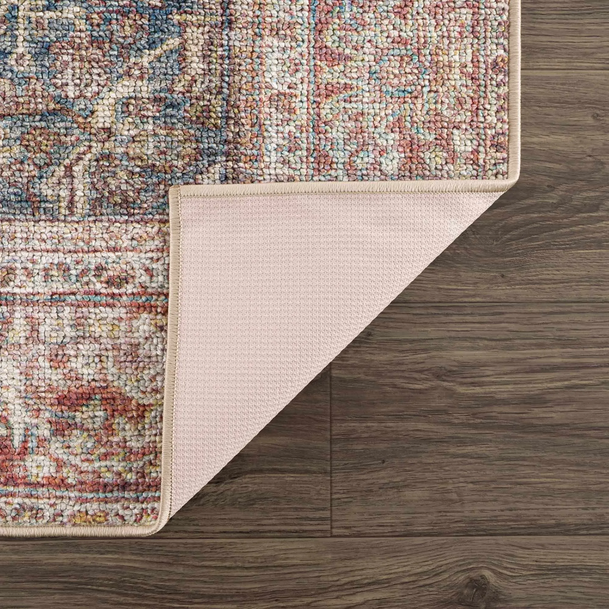 Reseca Oriental Traditional Vintage Distressed Machine Washable Area Rug