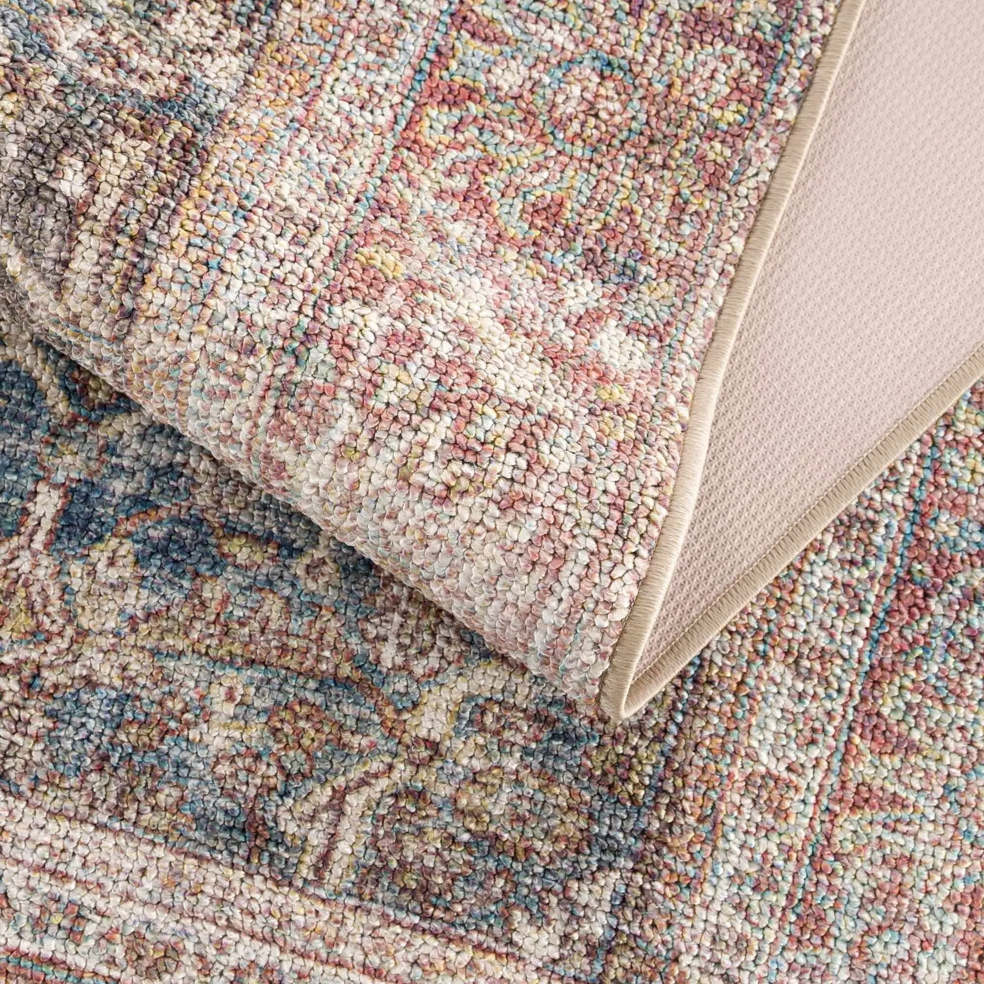 Reseca Oriental Traditional Vintage Distressed Machine Washable Area Rug