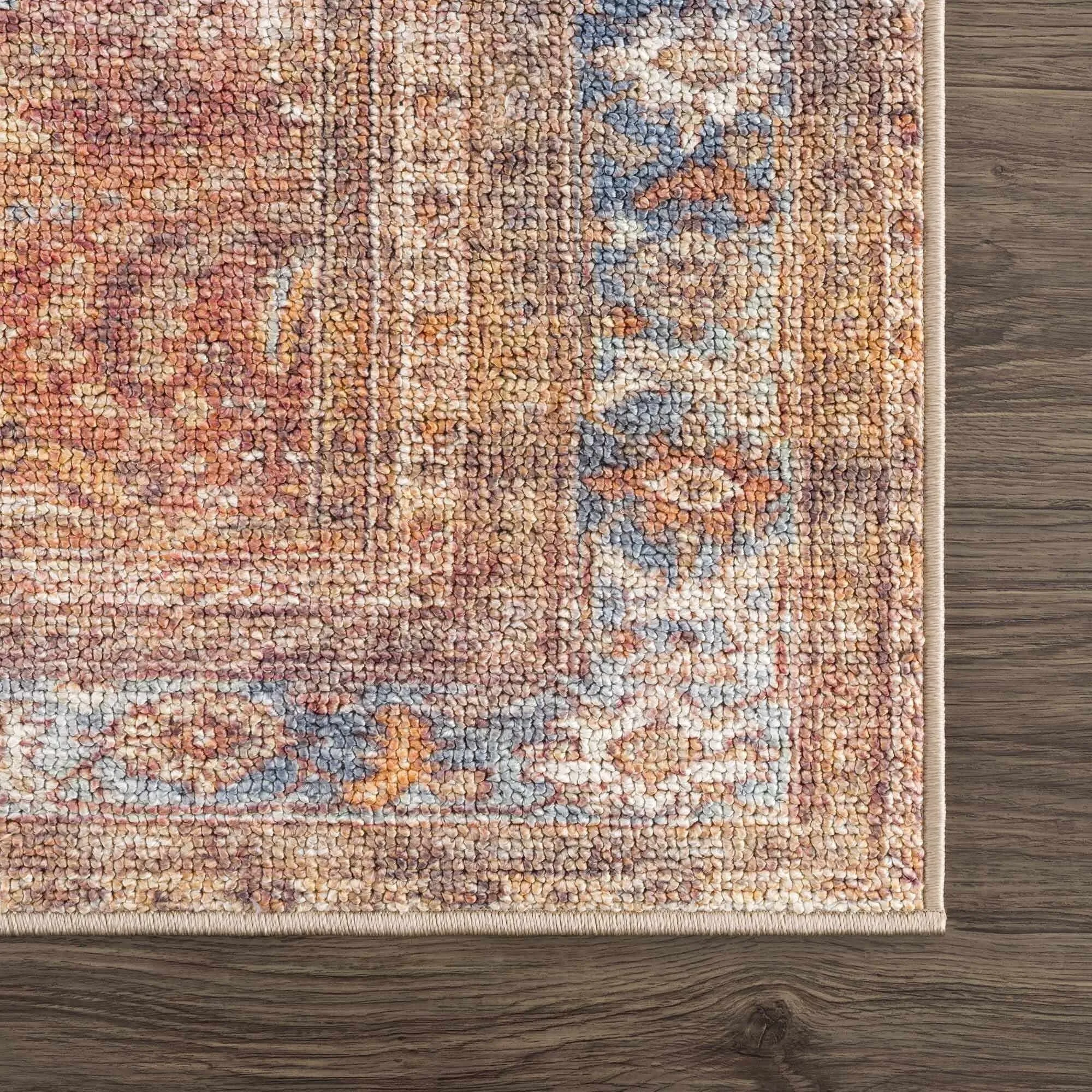 Reseca Oriental Traditional Vintage Distressed Machine Washable Area Rug