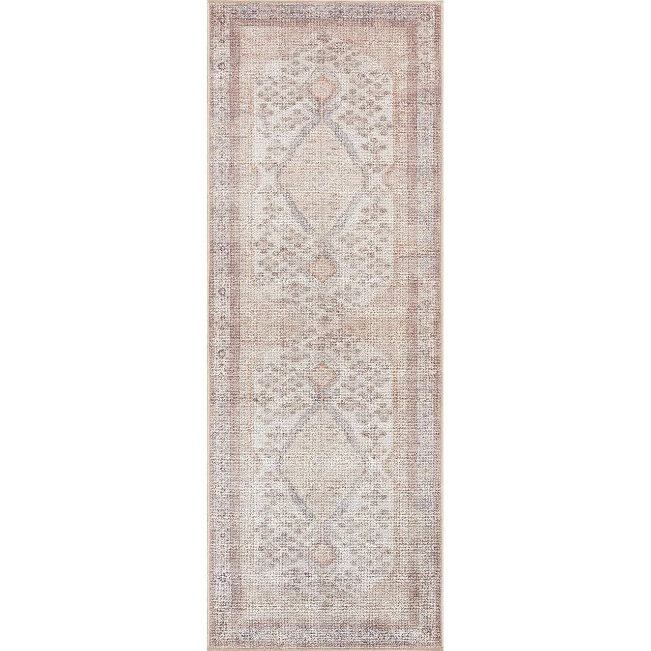 Reseca Oriental Traditional Vintage Distressed Machine Washable Area Rug