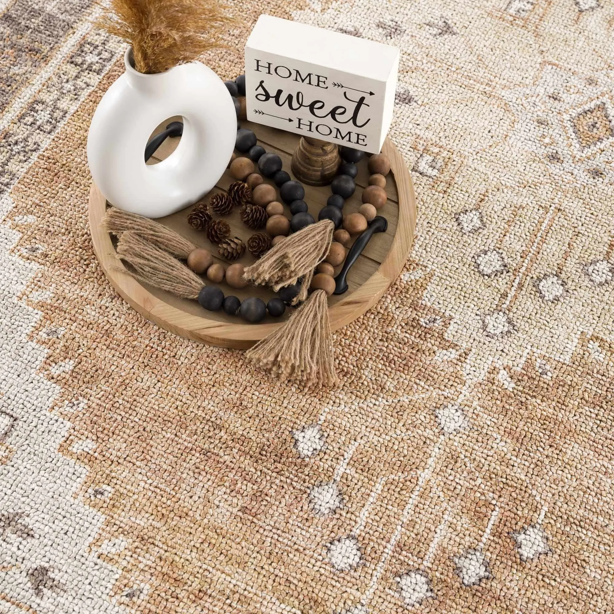 Reseca Oriental Traditional Vintage Distressed Machine Washable Area Rug