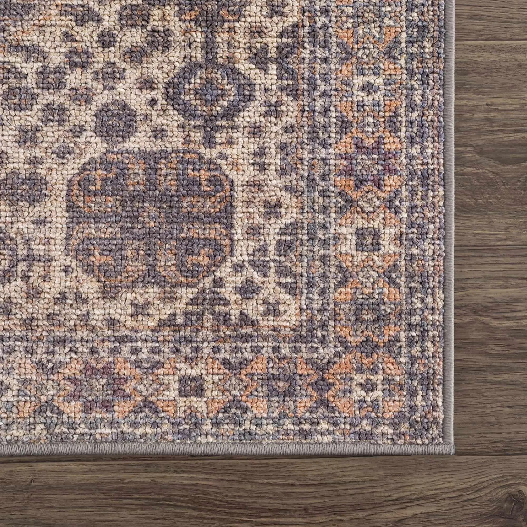 Reseca Oriental Traditional Vintage Distressed Machine Washable Area Rug