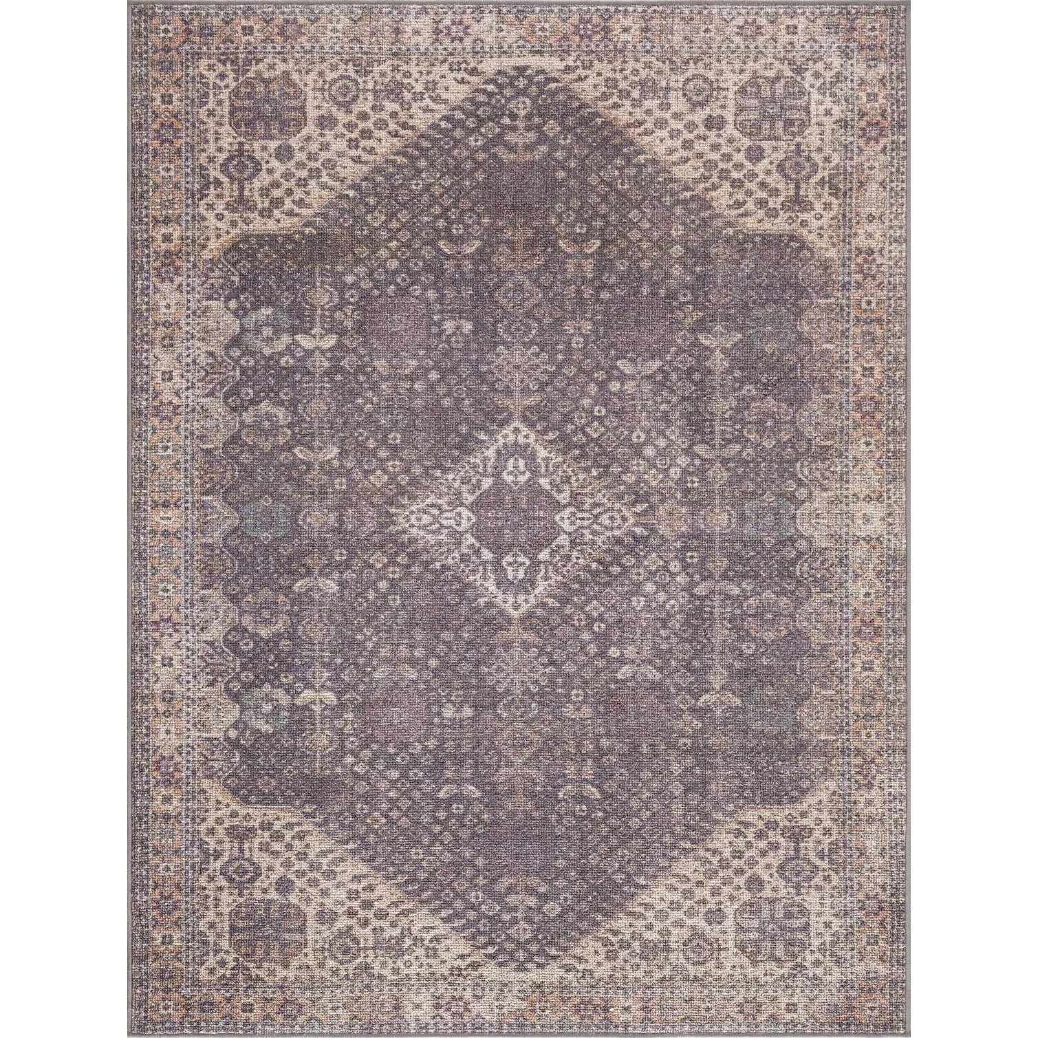 Reseca Oriental Traditional Vintage Distressed Machine Washable Area Rug