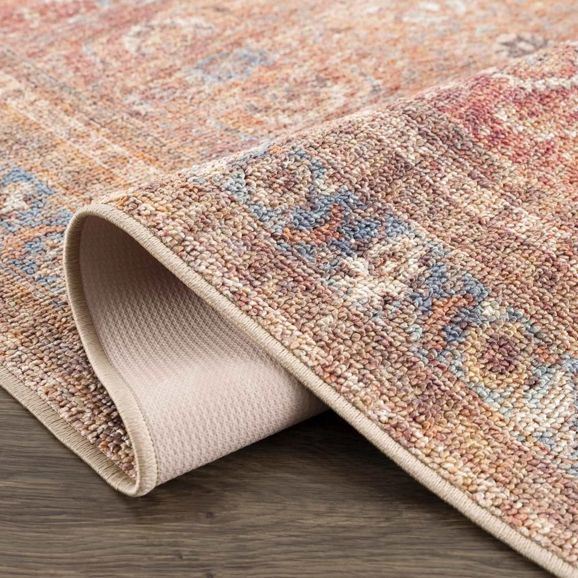 Reseca Oriental Traditional Vintage Distressed Machine Washable Area Rug