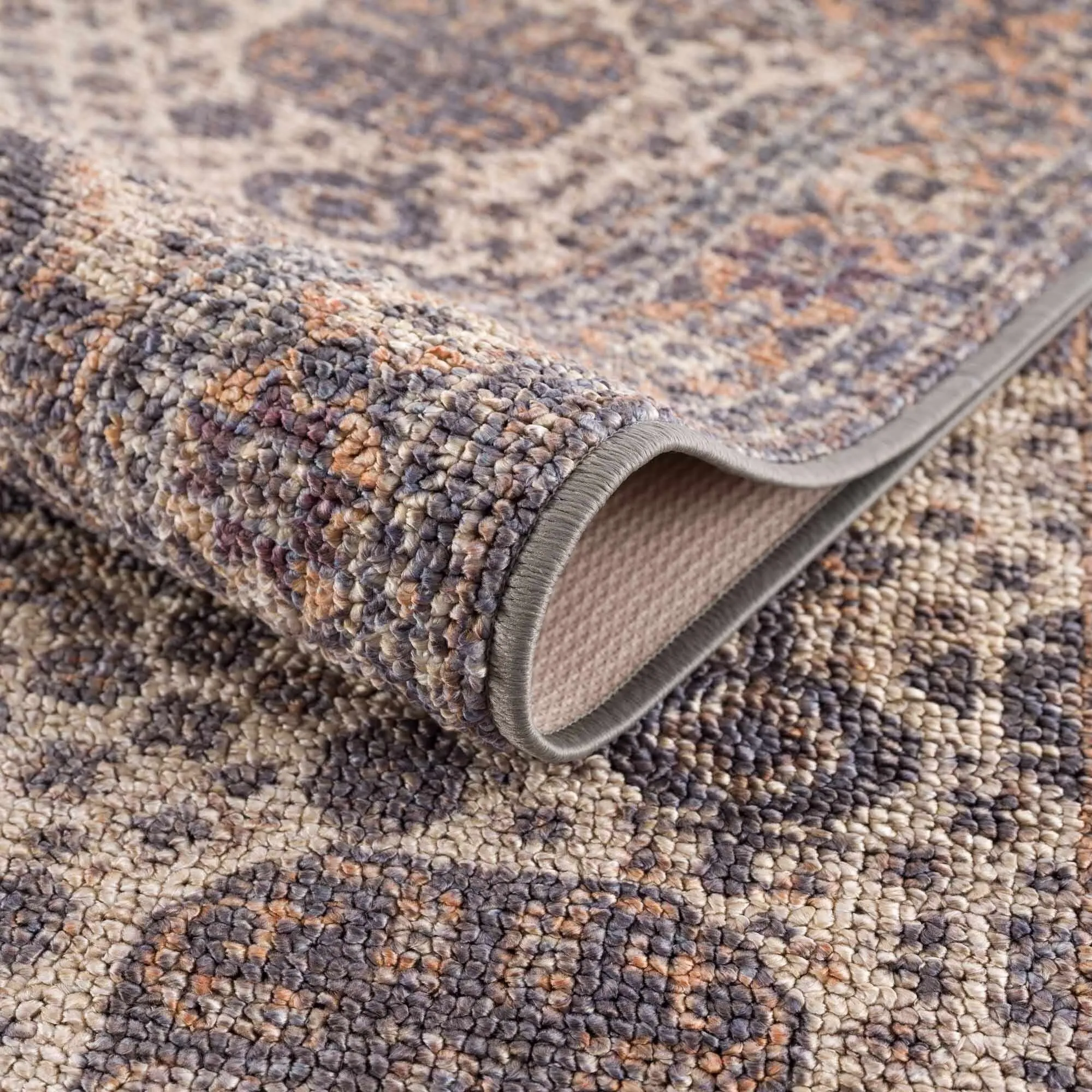 Reseca Oriental Traditional Vintage Distressed Machine Washable Area Rug