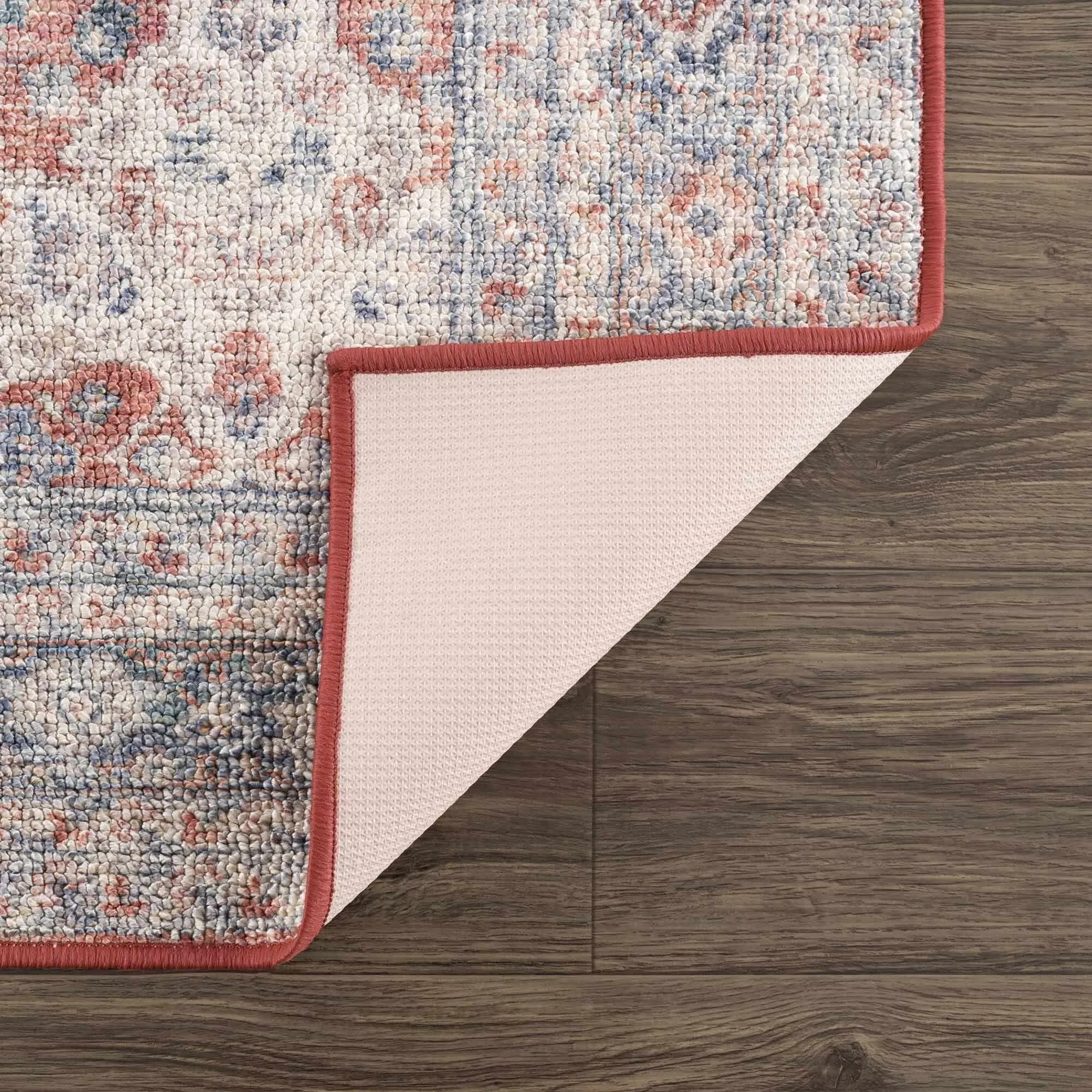 Reseca Oriental Traditional Vintage Distressed Machine Washable Area Rug