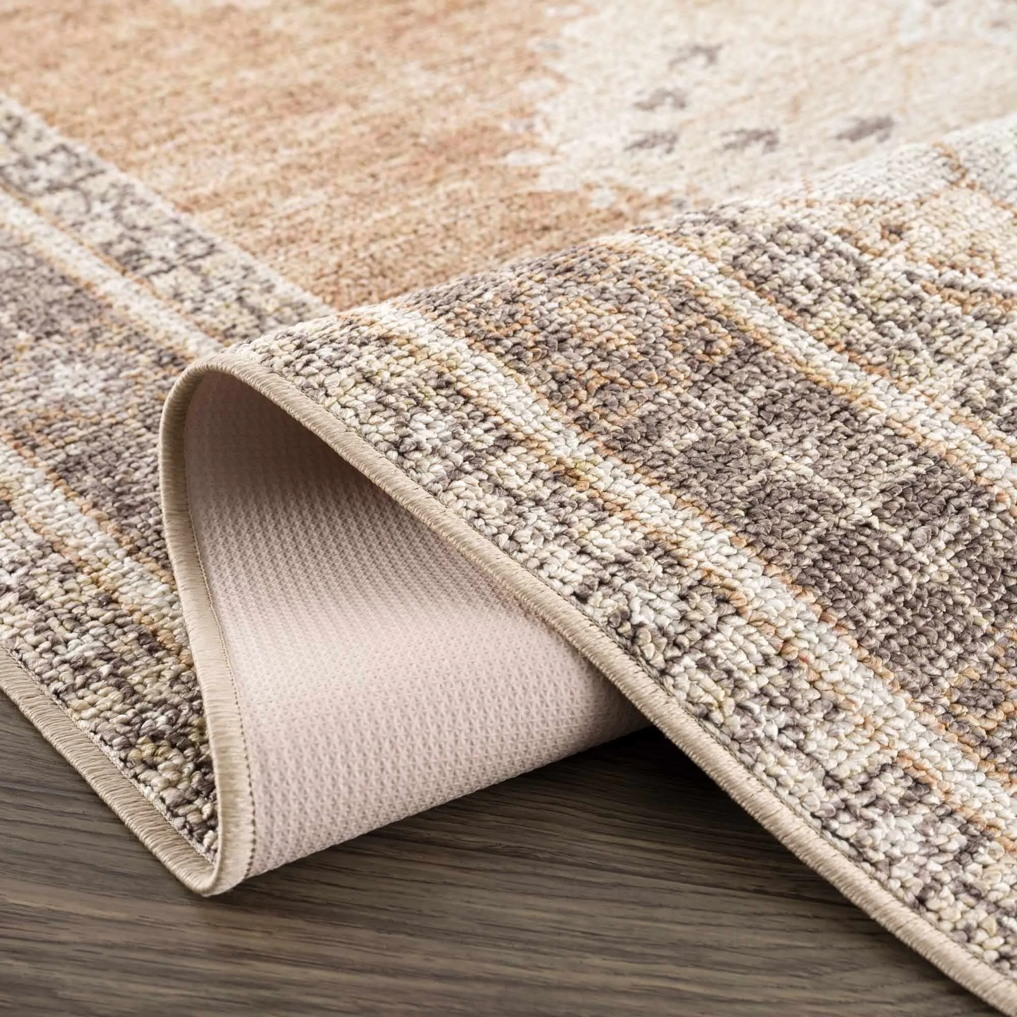 Reseca Oriental Traditional Vintage Distressed Machine Washable Area Rug