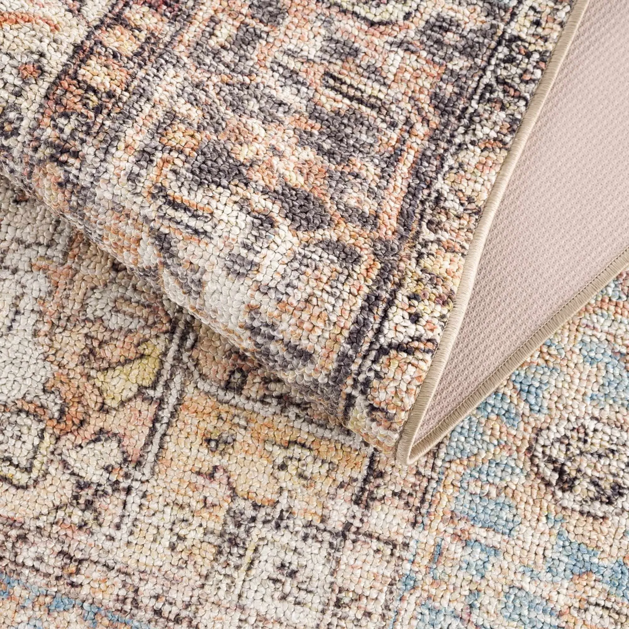 Reseca Oriental Traditional Vintage Distressed Machine Washable Area Rug