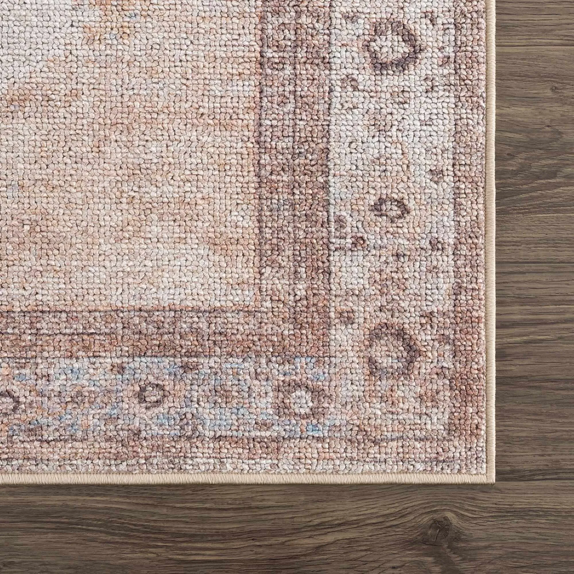 Reseca Oriental Traditional Vintage Distressed Machine Washable Area Rug