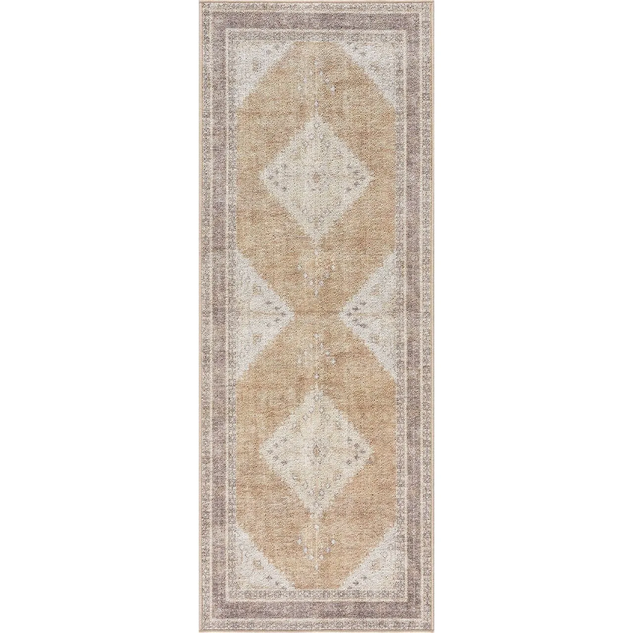 Reseca Oriental Traditional Vintage Distressed Machine Washable Area Rug