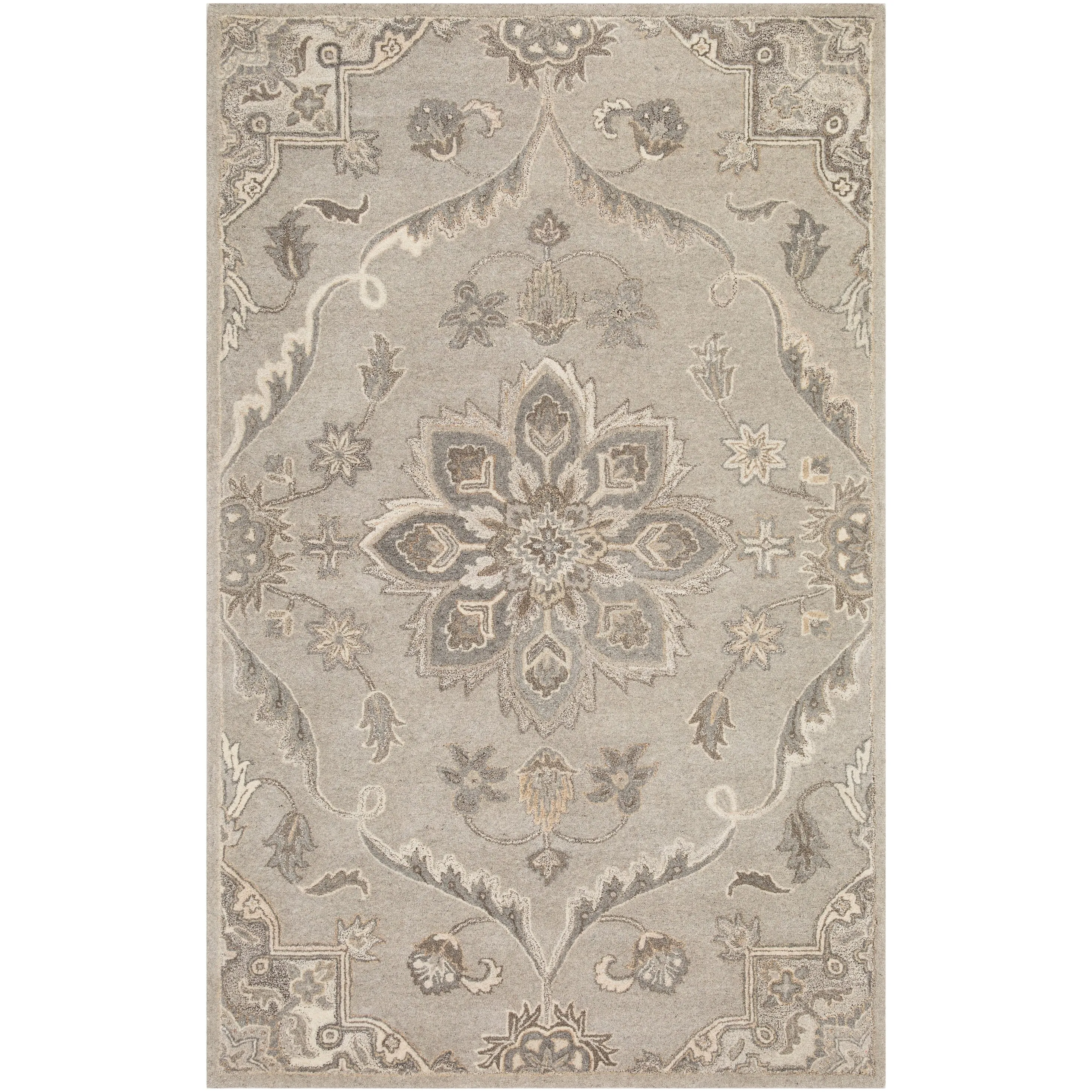 Robyn Handmade Transitional Medallion Wool Area Rug