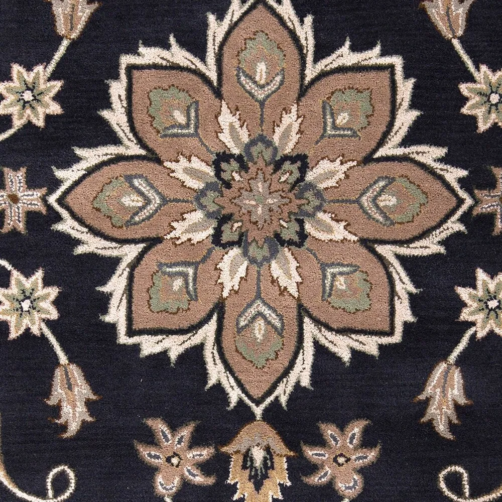 Robyn Handmade Transitional Medallion Wool Area Rug