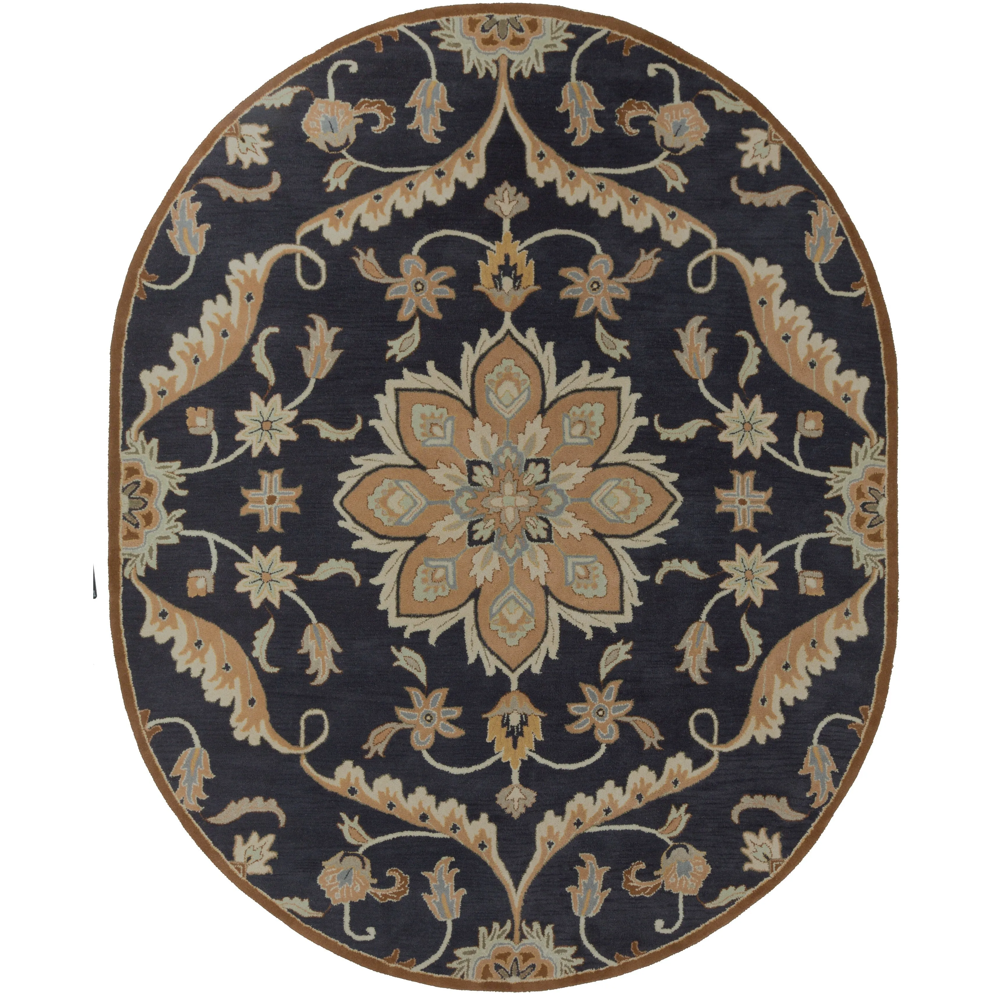 Robyn Handmade Transitional Medallion Wool Area Rug