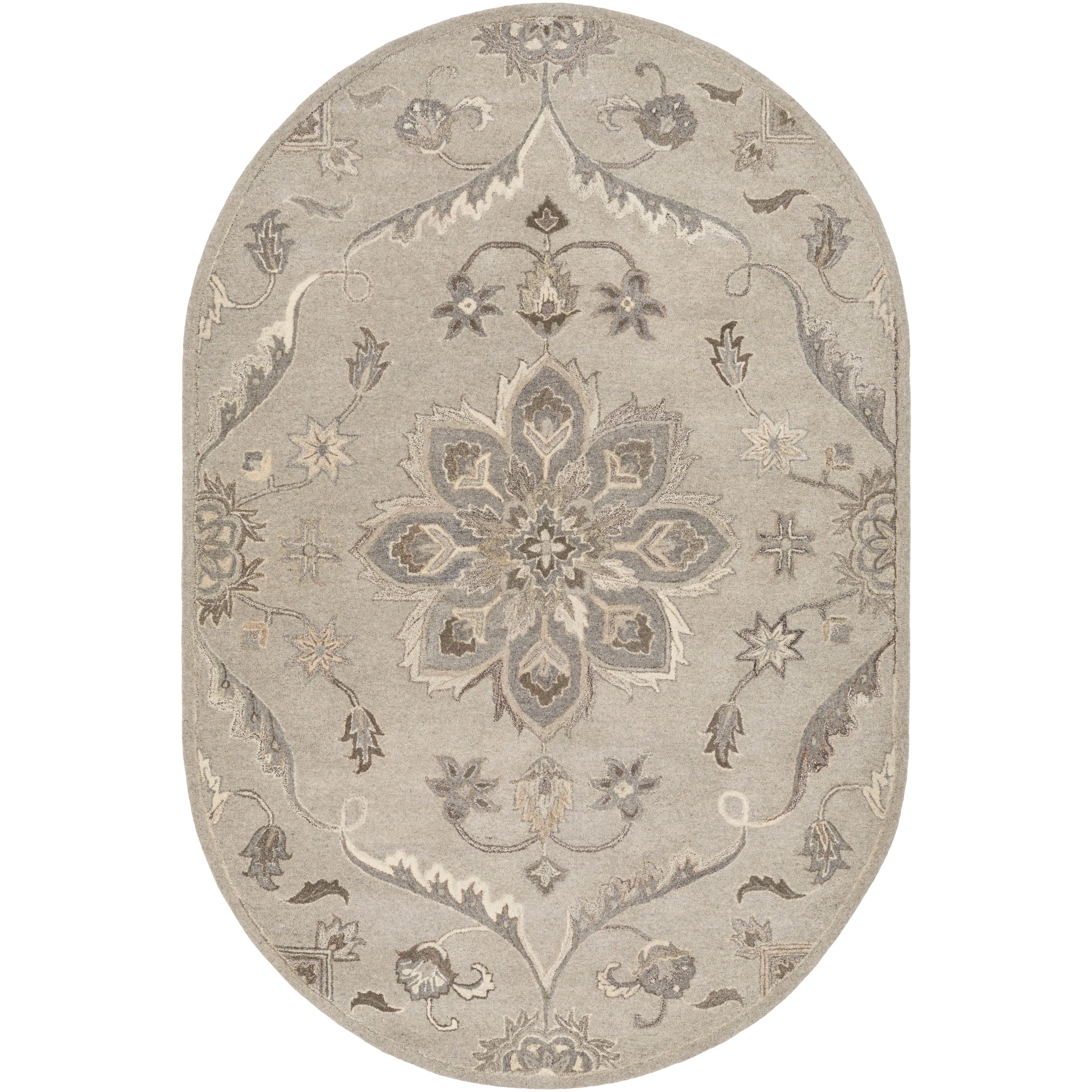 Robyn Handmade Transitional Medallion Wool Area Rug