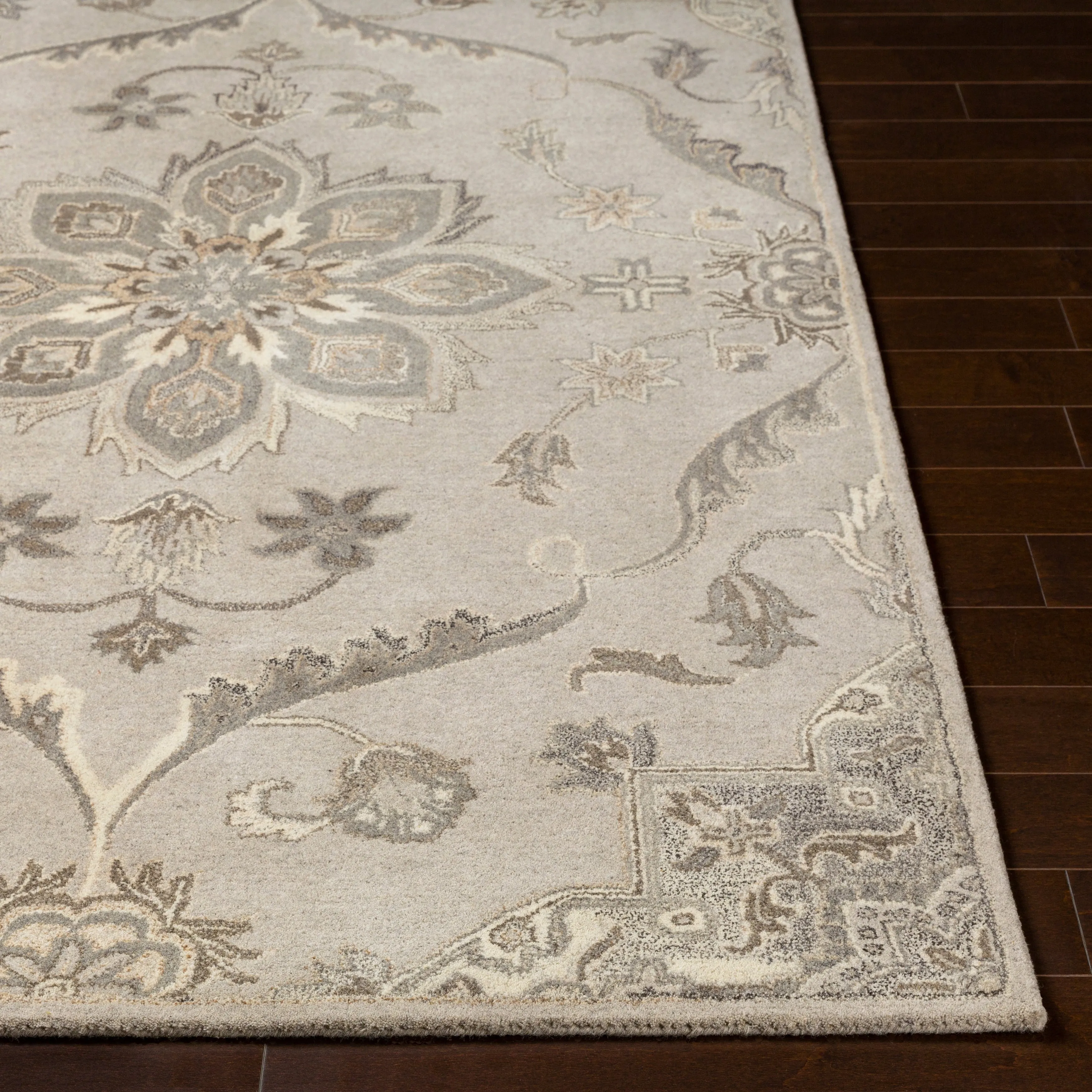 Robyn Handmade Transitional Medallion Wool Area Rug