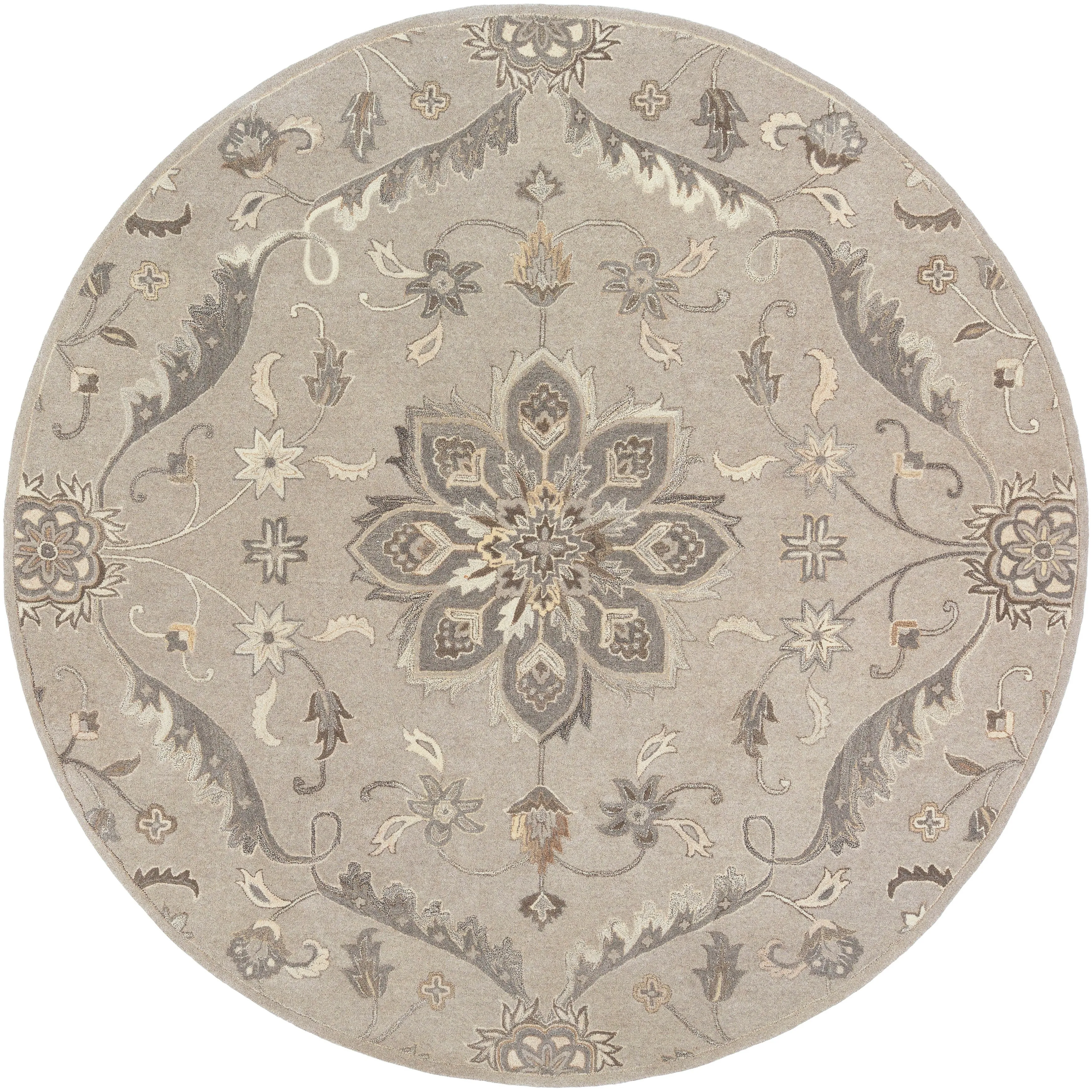 Robyn Handmade Transitional Medallion Wool Area Rug