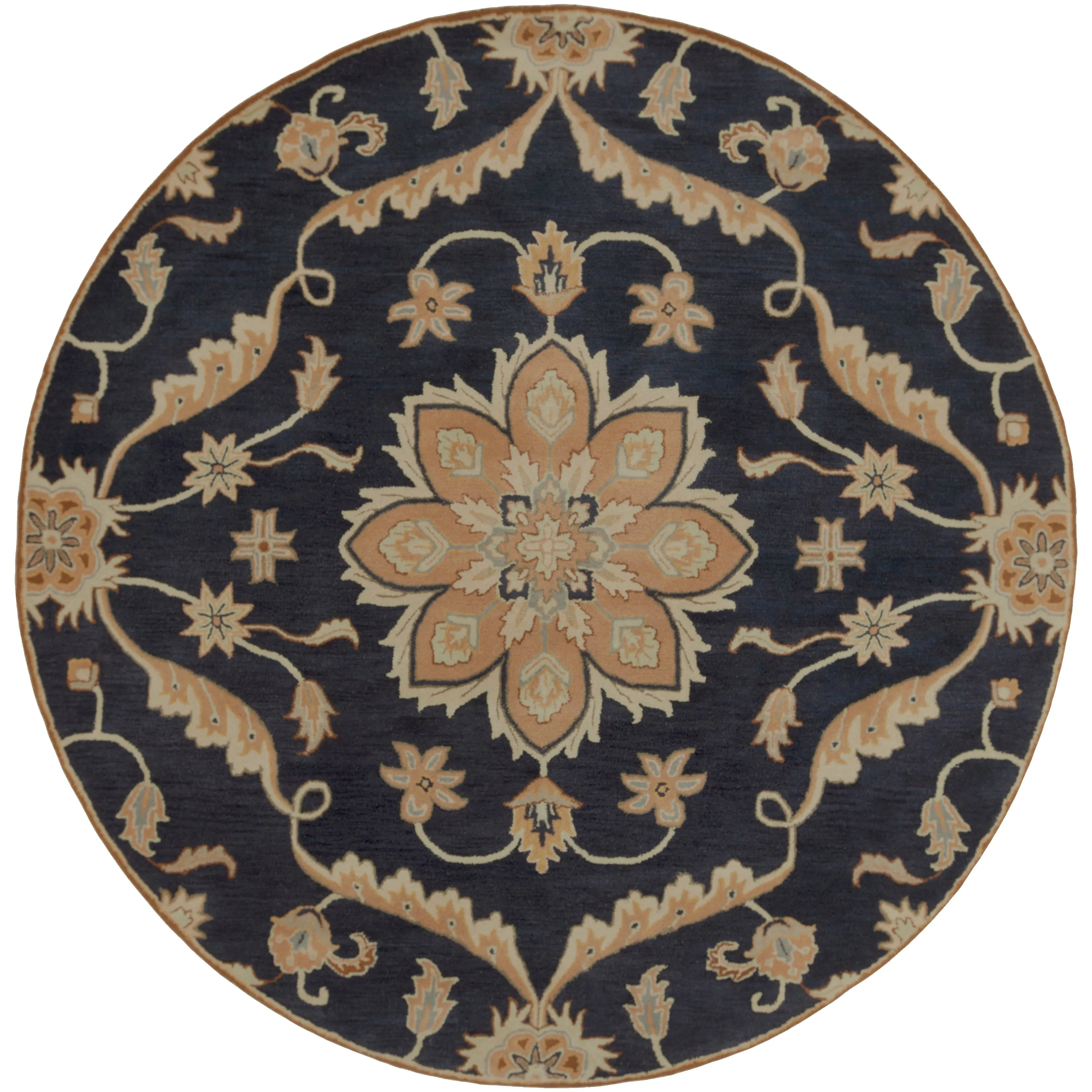 Robyn Handmade Transitional Medallion Wool Area Rug