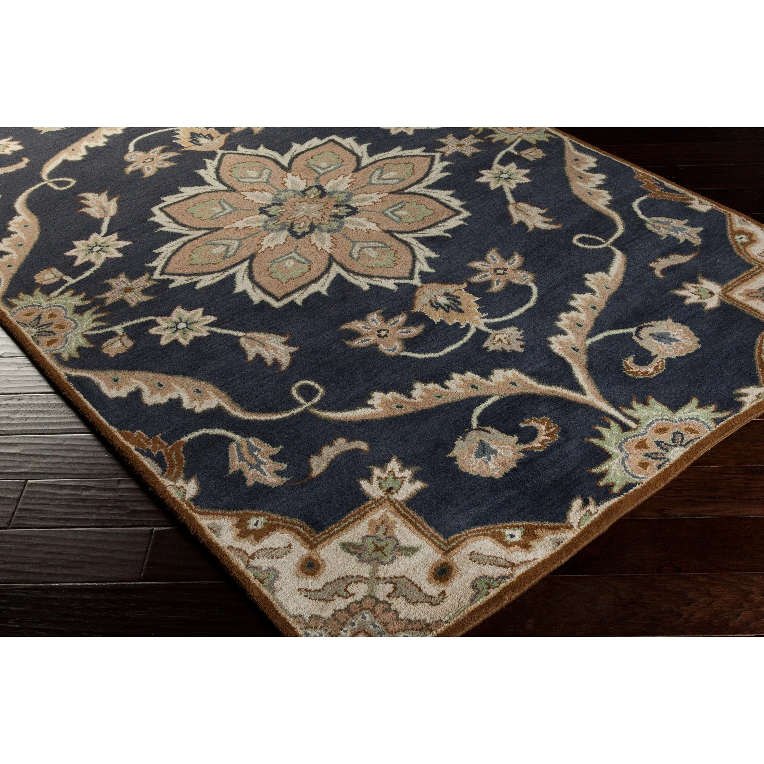 Robyn Handmade Transitional Medallion Wool Area Rug