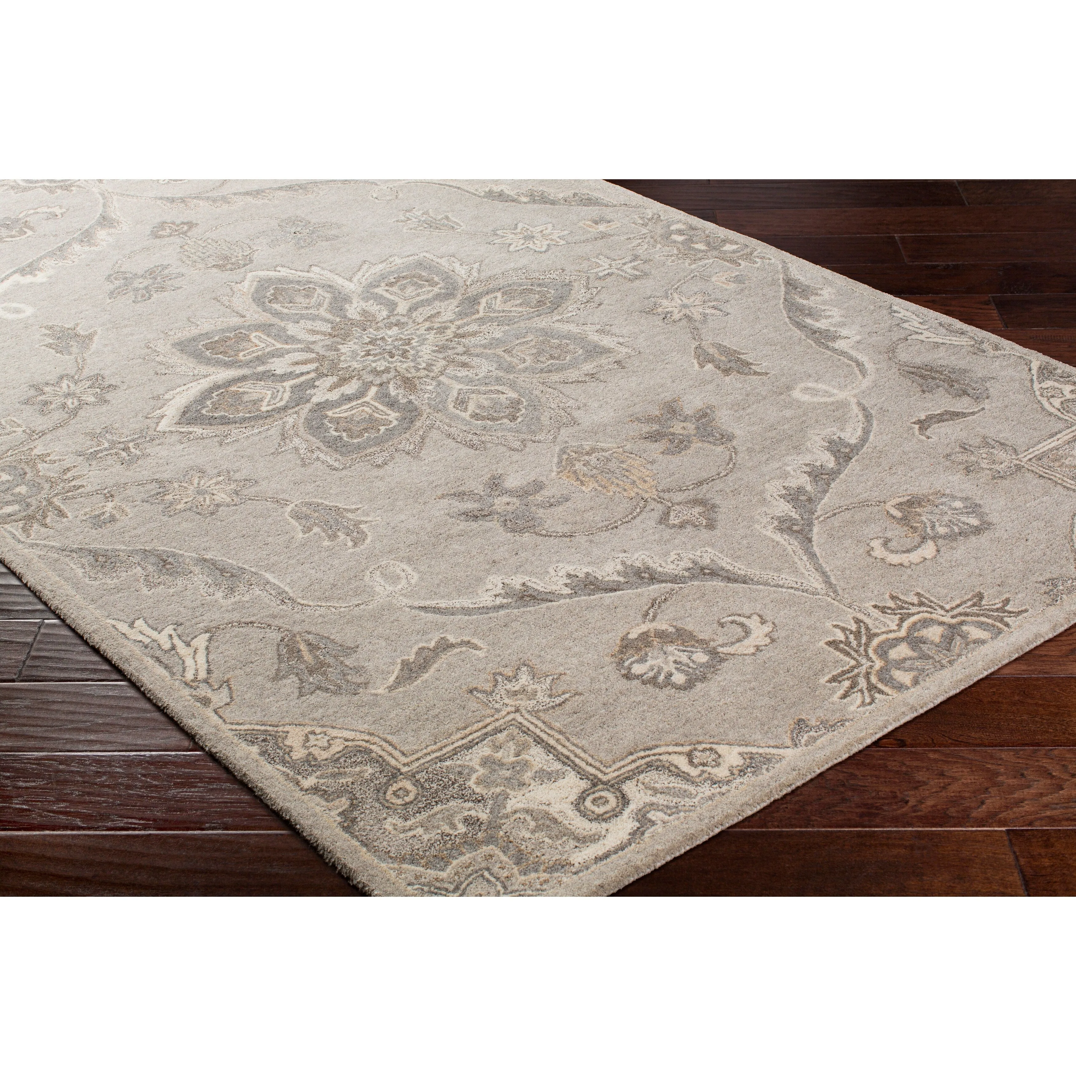 Robyn Handmade Transitional Medallion Wool Area Rug