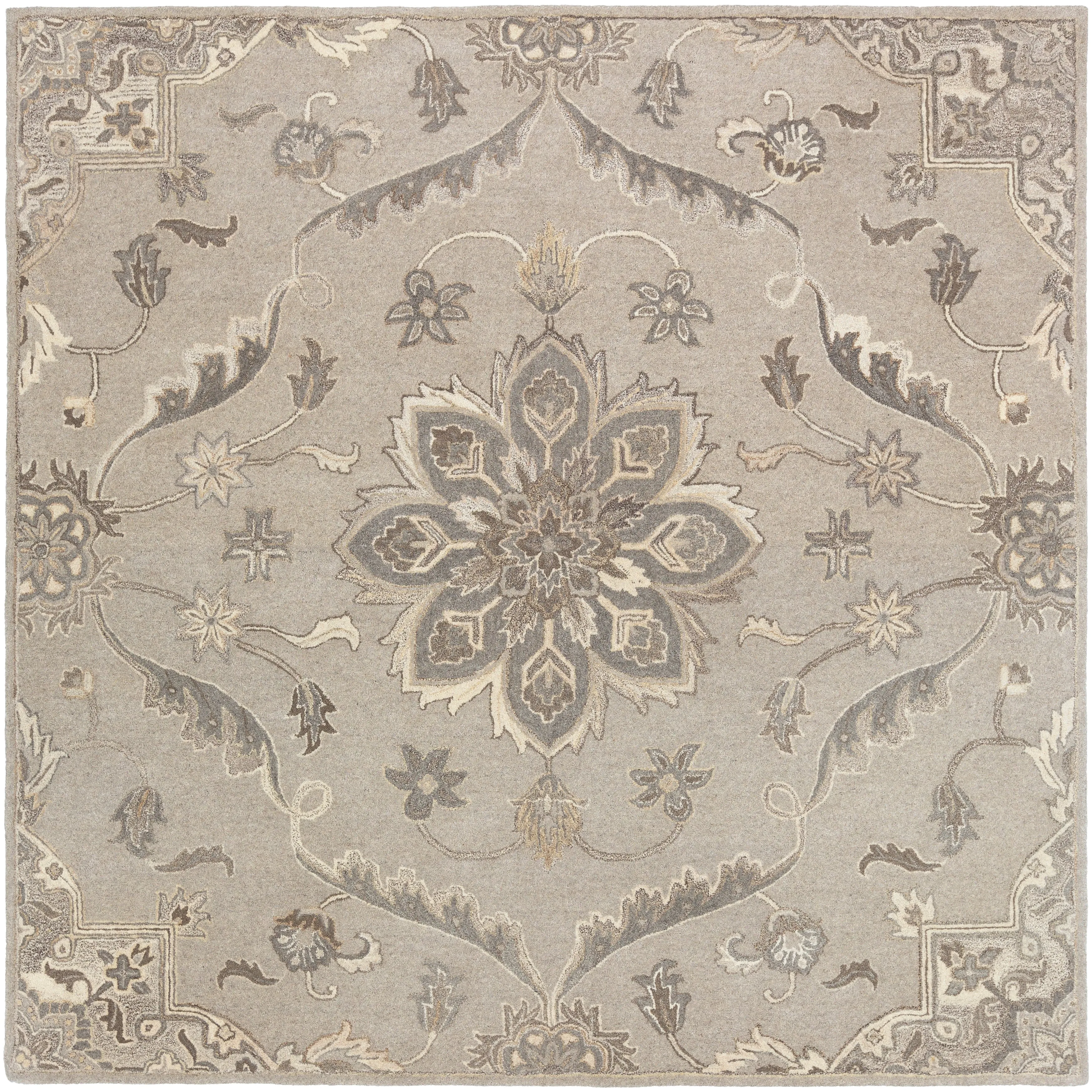 Robyn Handmade Transitional Medallion Wool Area Rug