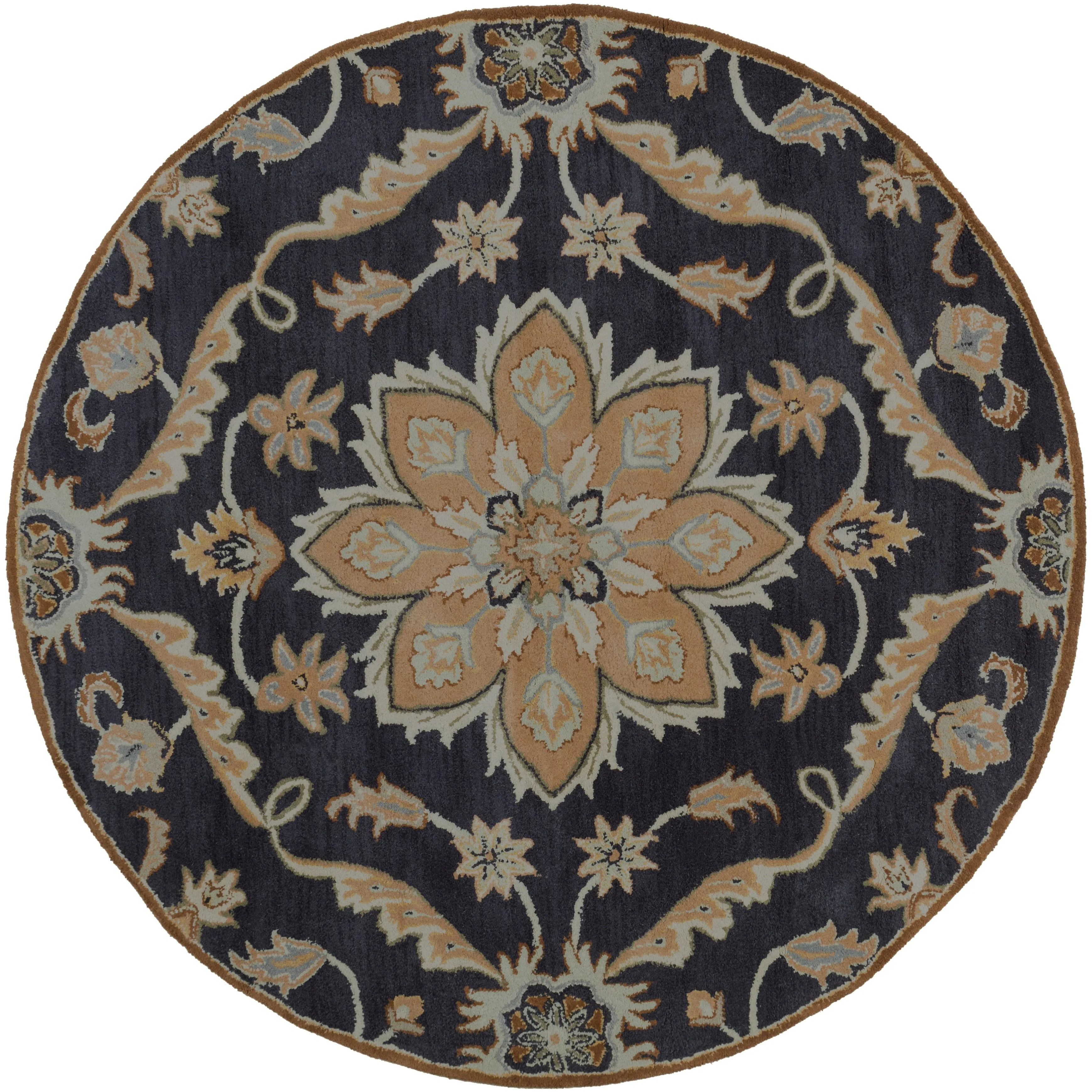 Robyn Handmade Transitional Medallion Wool Area Rug