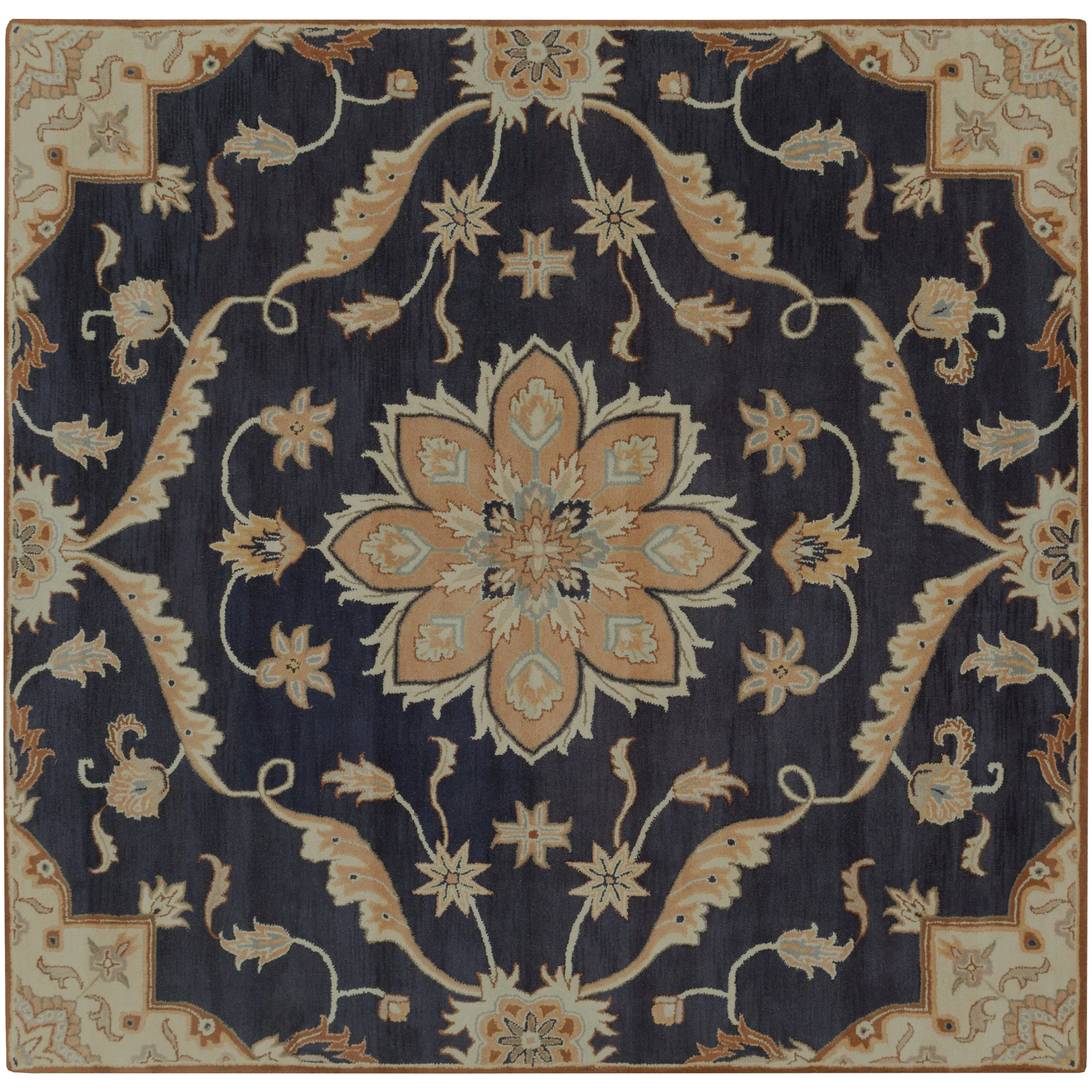 Robyn Handmade Transitional Medallion Wool Area Rug