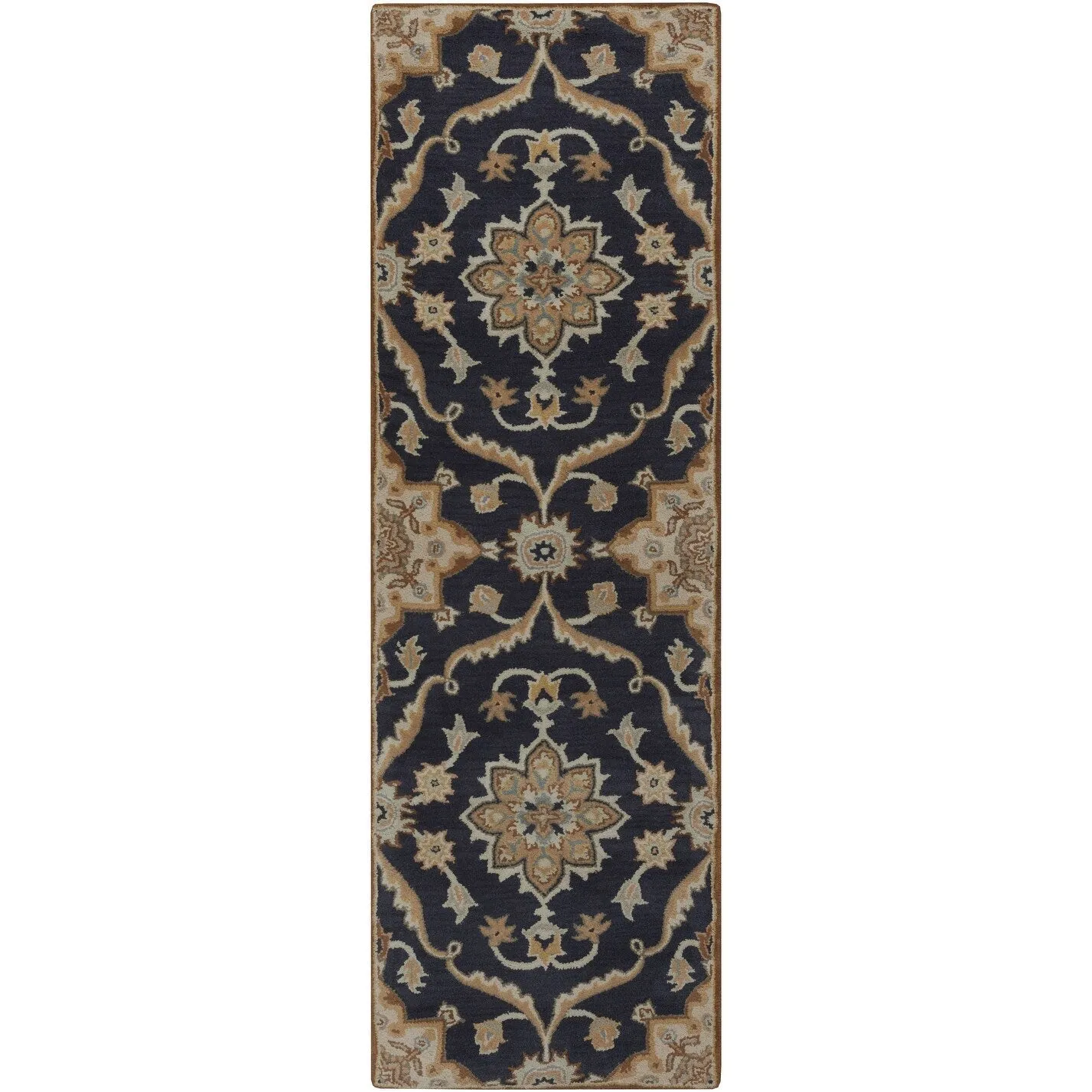 Robyn Handmade Transitional Medallion Wool Area Rug