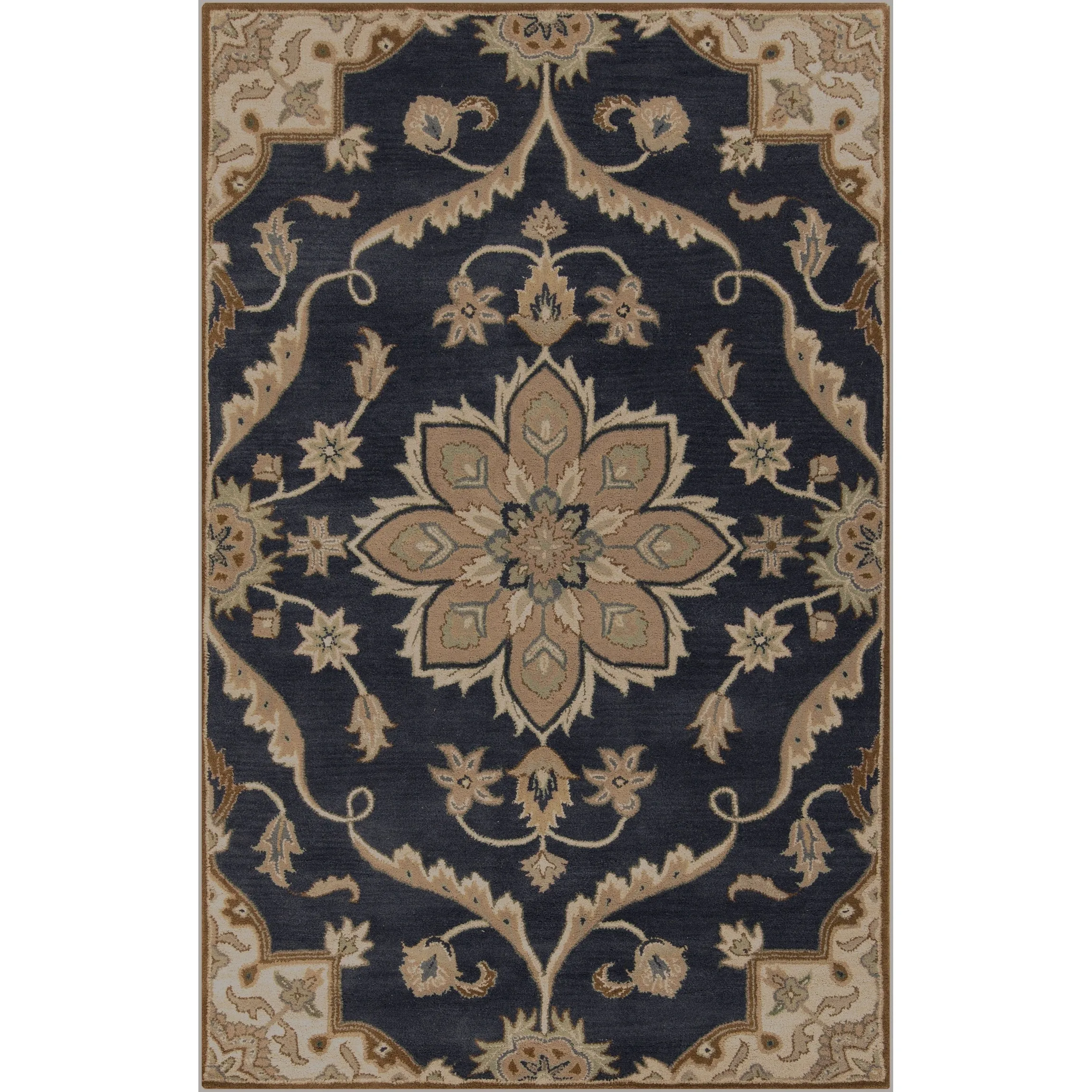 Robyn Handmade Transitional Medallion Wool Area Rug